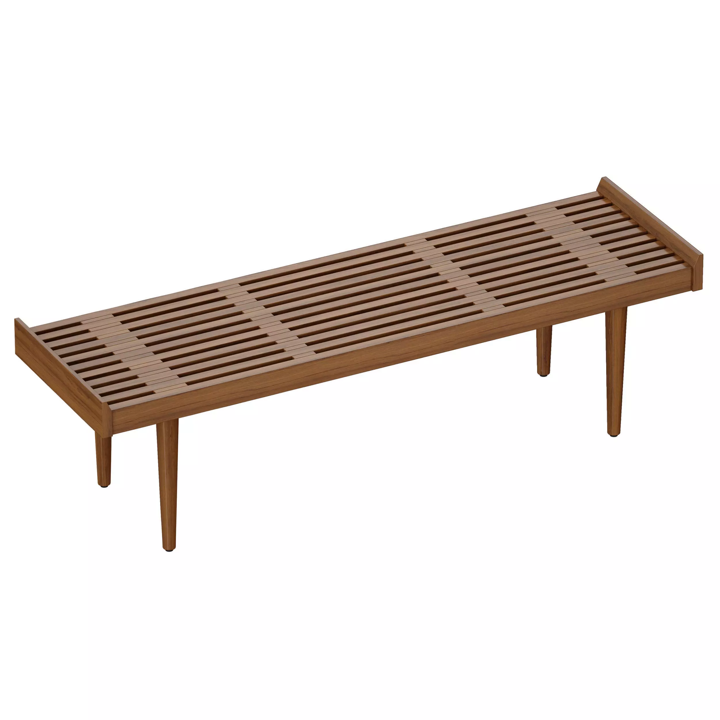 Tate Walnut Slatted Bench Crate and Barrel 3D model_0