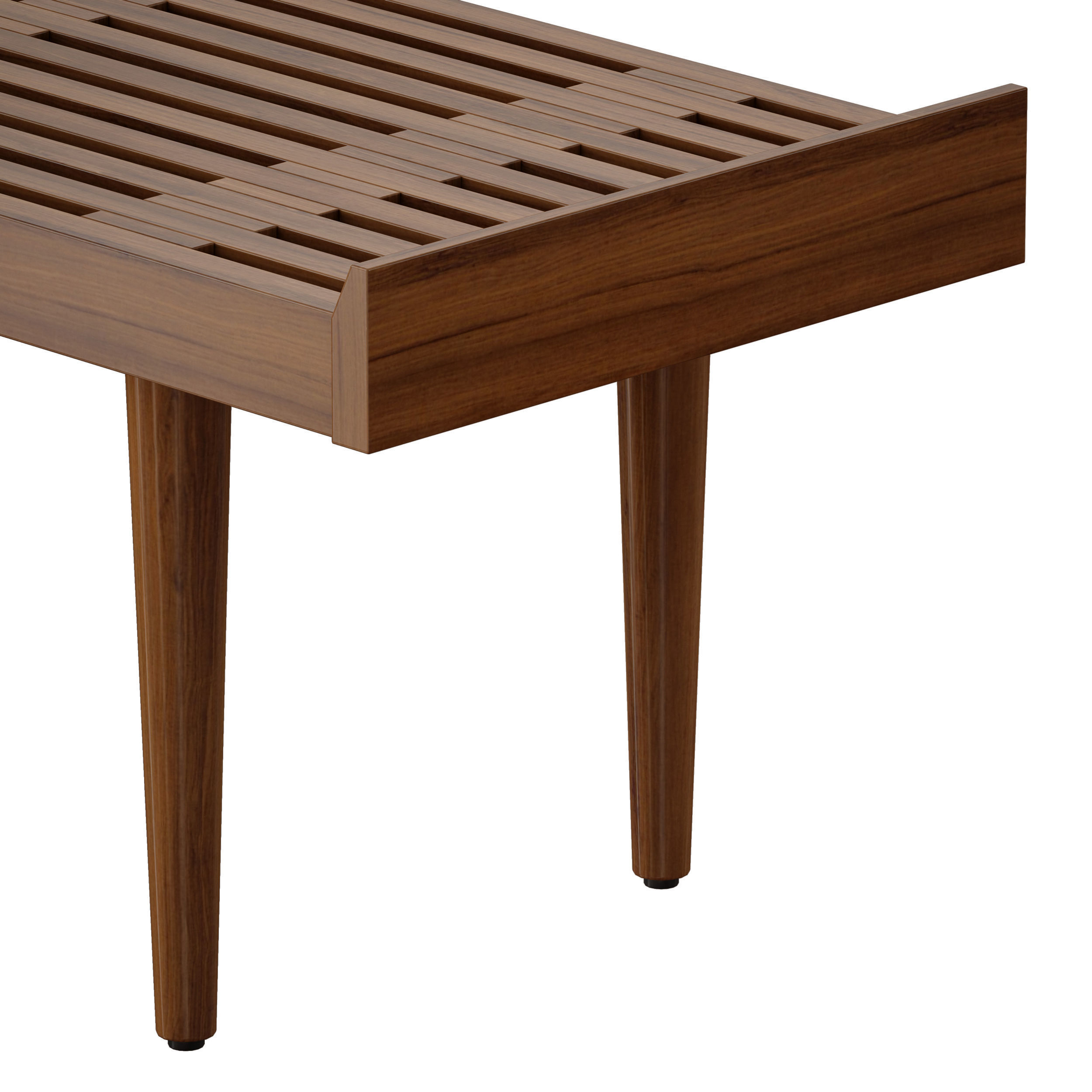 Tate Walnut Slatted Bench Crate and Barrel 3D model_10