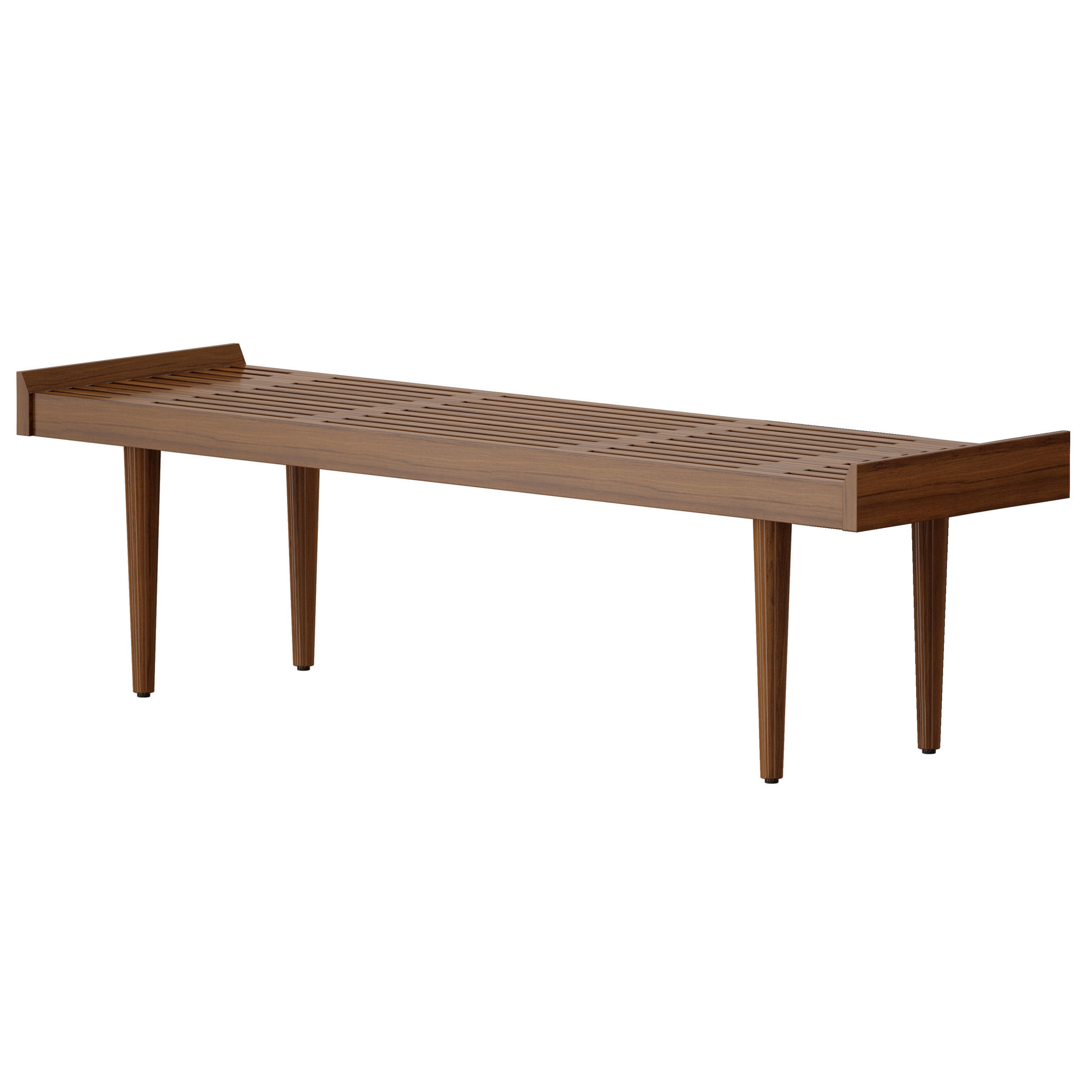 Tate Walnut Slatted Bench Crate and Barrel 3D model_5