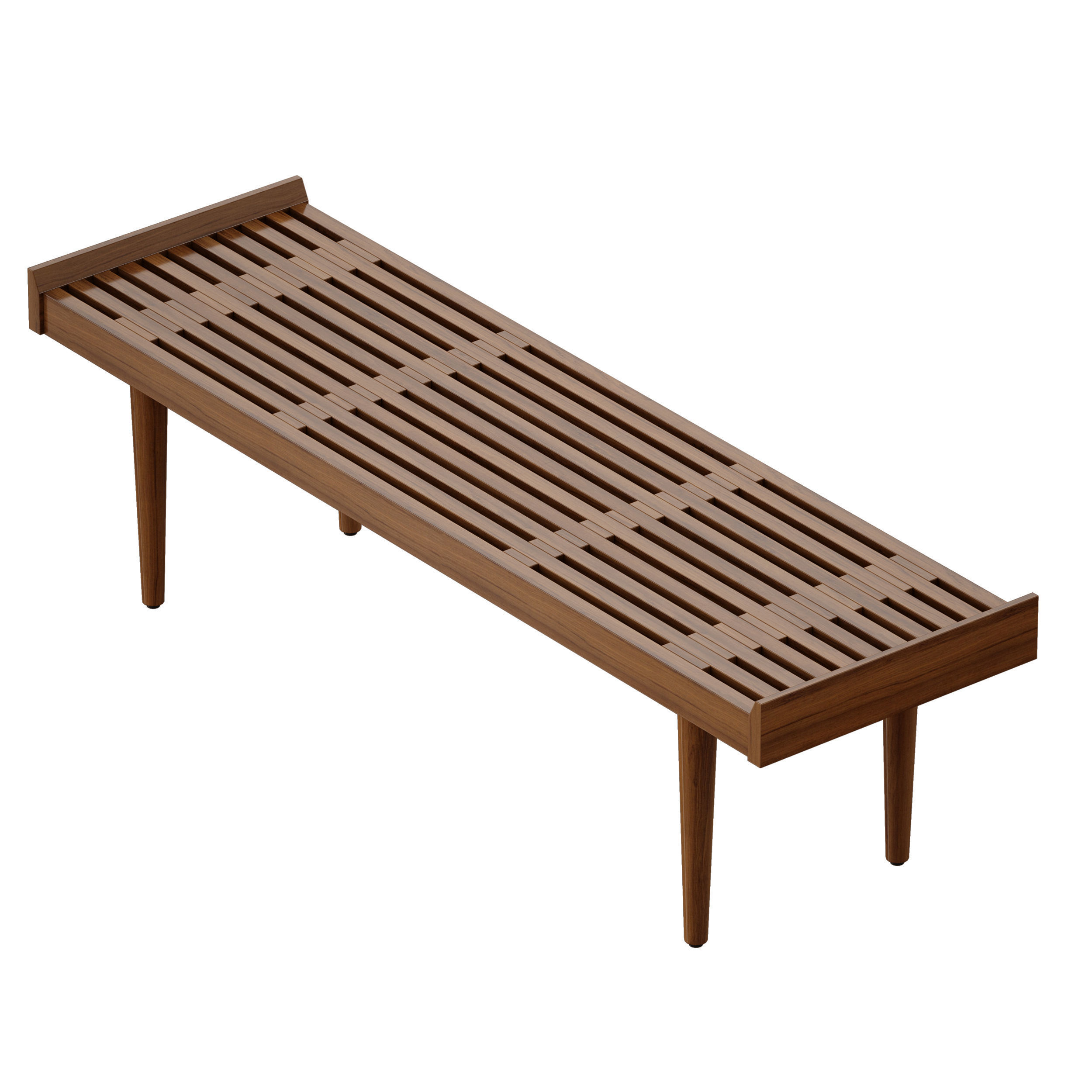 Tate Walnut Slatted Bench Crate and Barrel 3D model_6