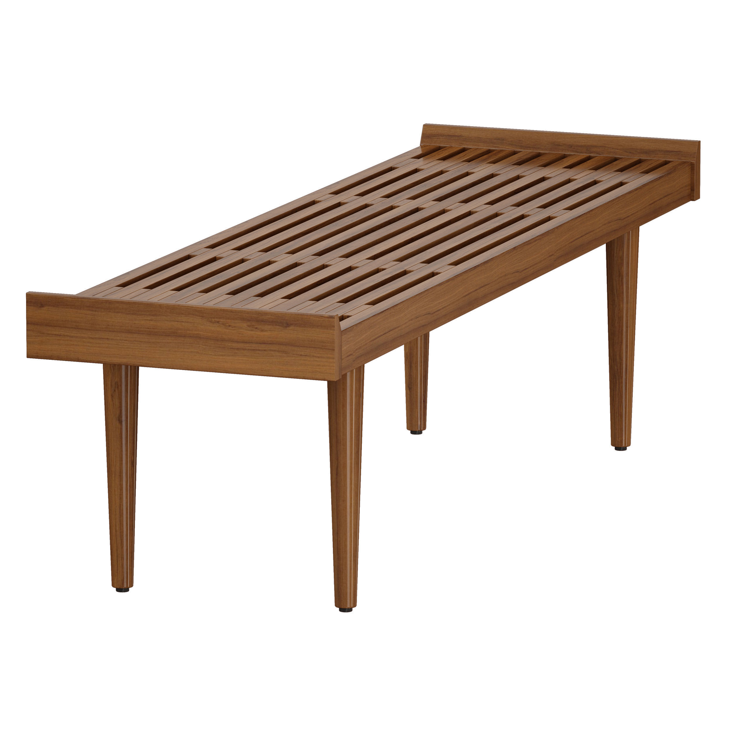 Tate Walnut Slatted Bench Crate and Barrel 3D model_3