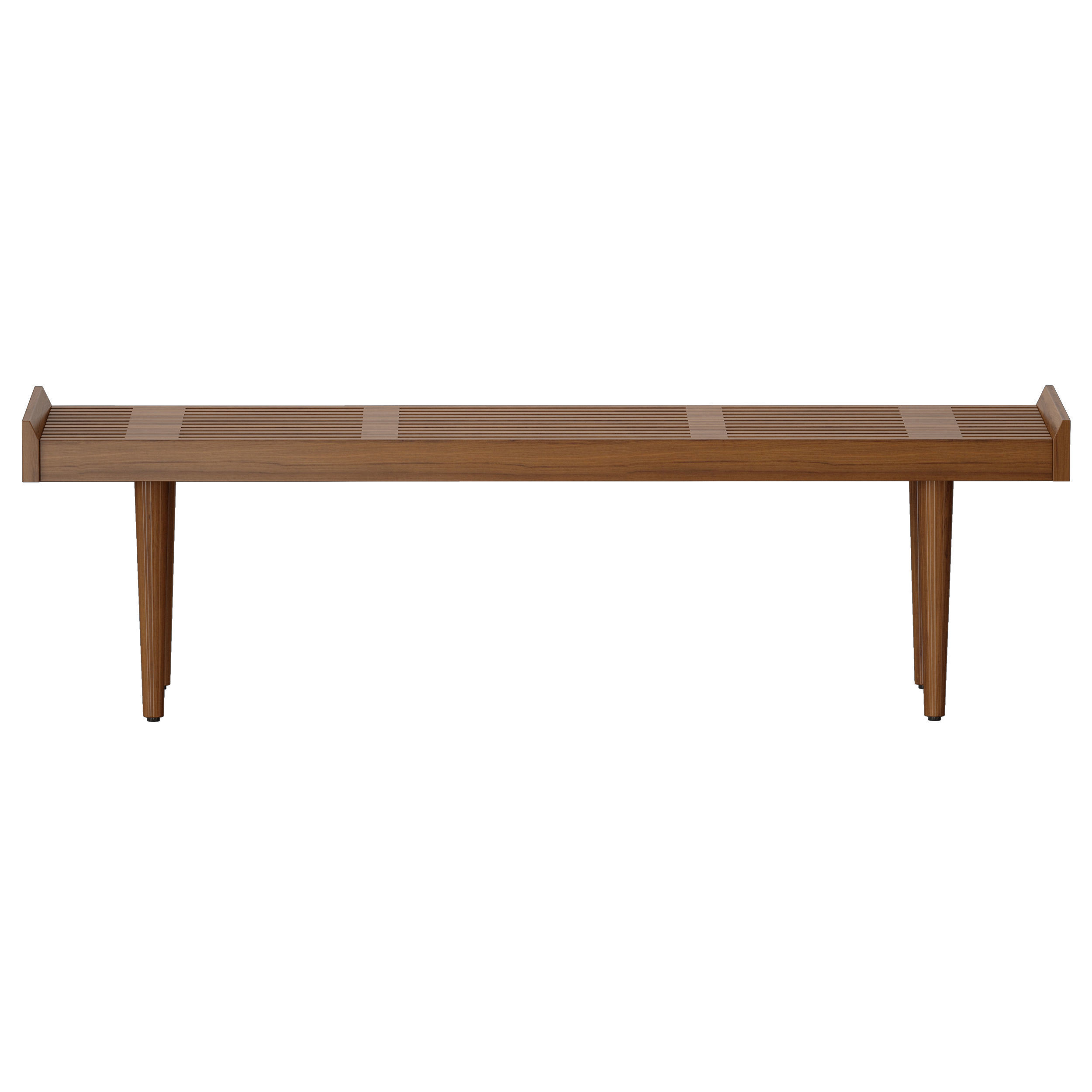 Tate Walnut Slatted Bench Crate and Barrel 3D model_4