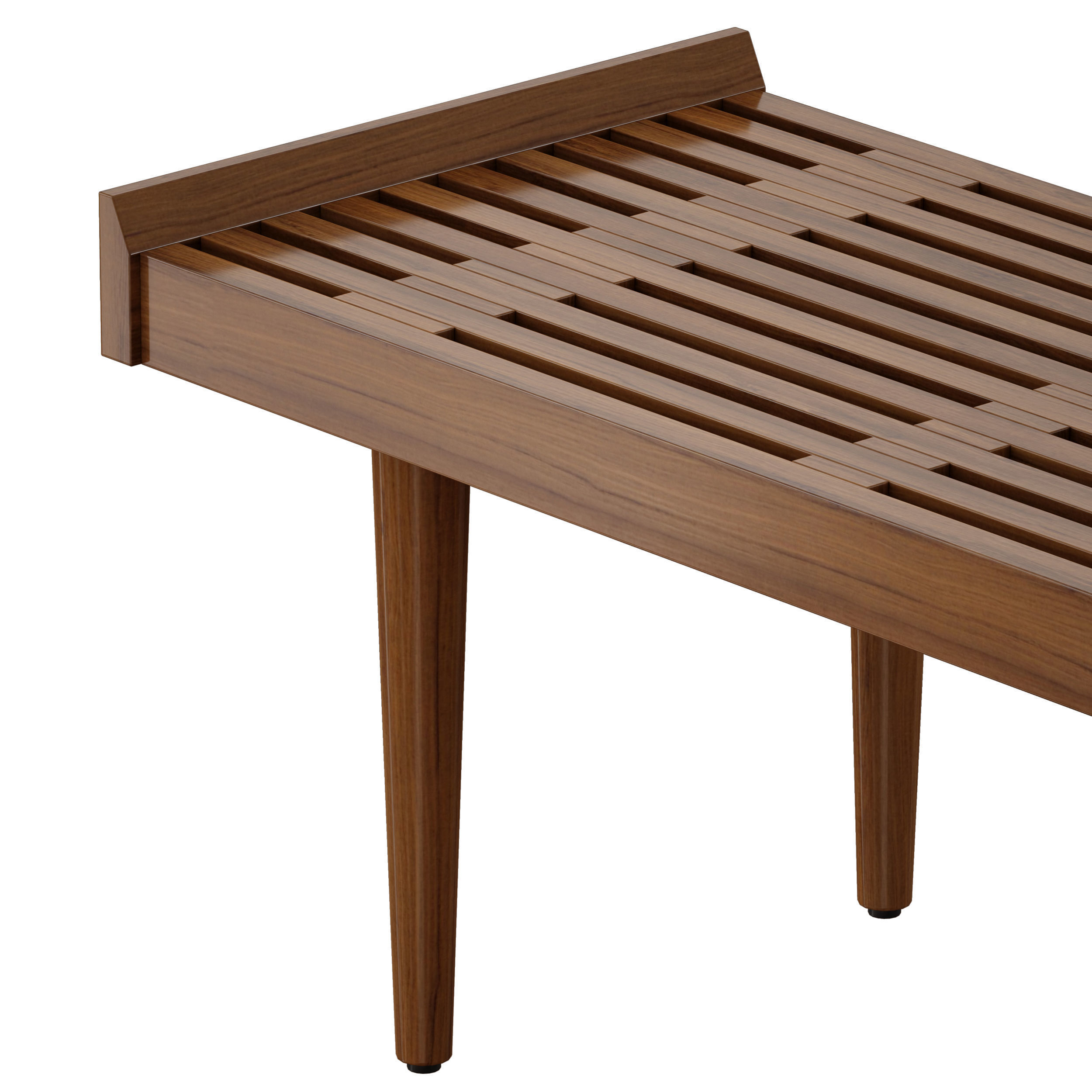 Tate Walnut Slatted Bench Crate and Barrel 3D model_9
