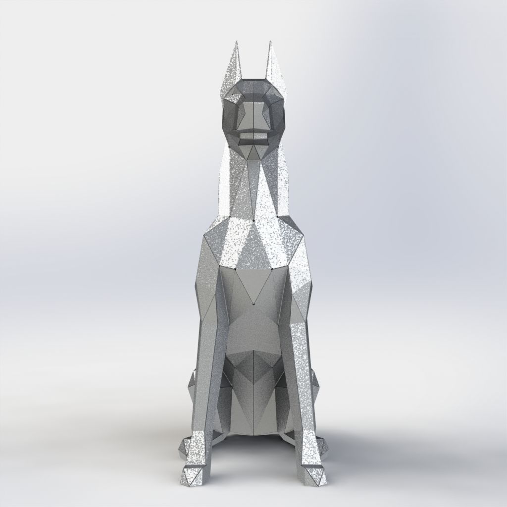 Doberman Polygon model Sheet metal 3D model_2