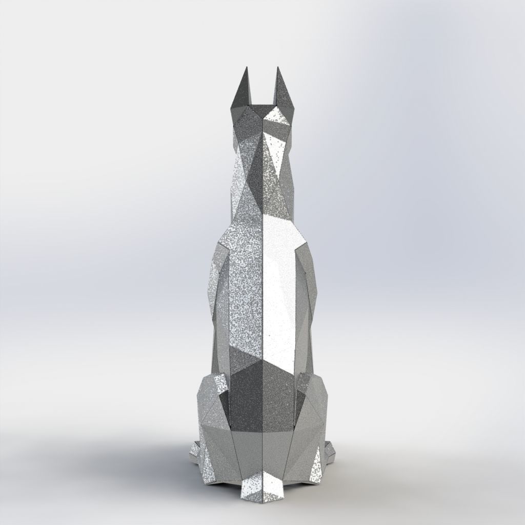 Doberman Polygon model Sheet metal 3D model_5
