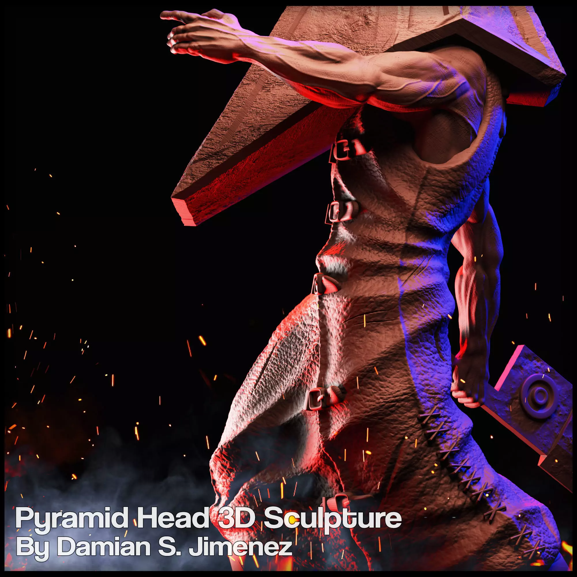 Pyramid Head Silent Hill Character Sculpture 3D print model_0