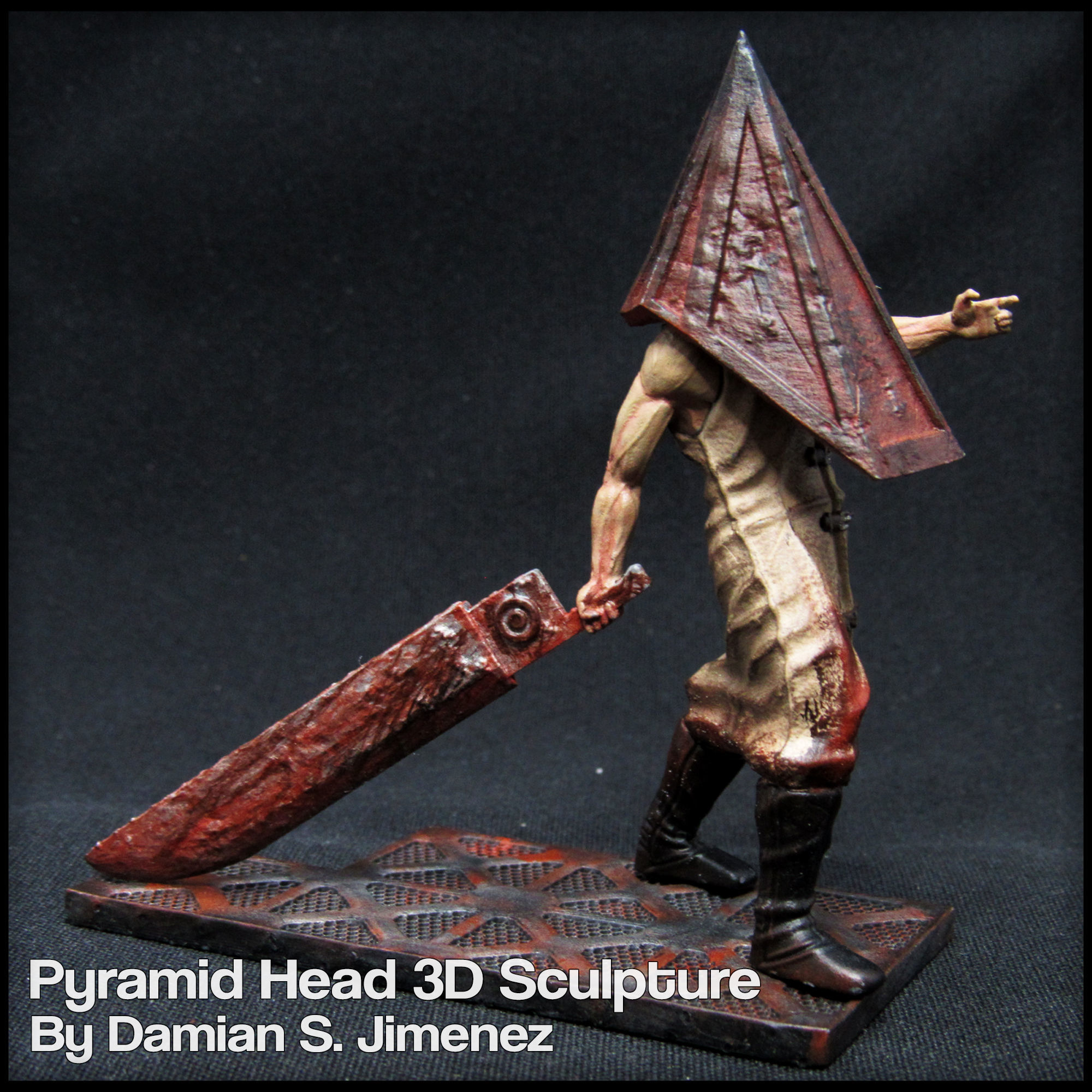 Pyramid Head Silent Hill Character Sculpture 3D print model_5
