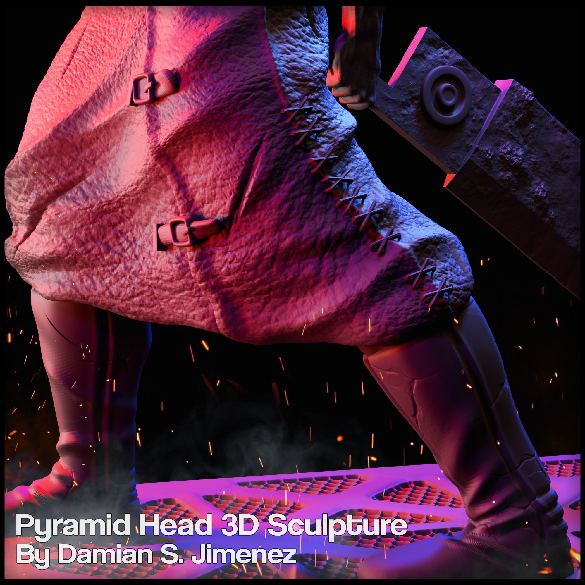Pyramid Head Silent Hill Character Sculpture 3D print model_25