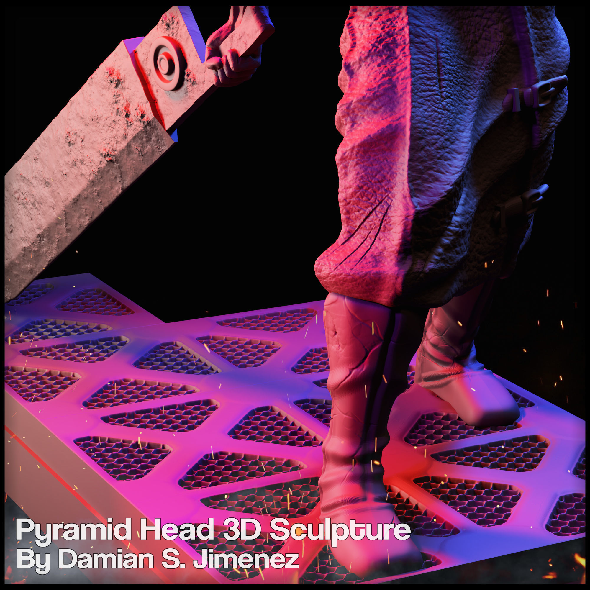 Pyramid Head Silent Hill Character Sculpture 3D print model_27