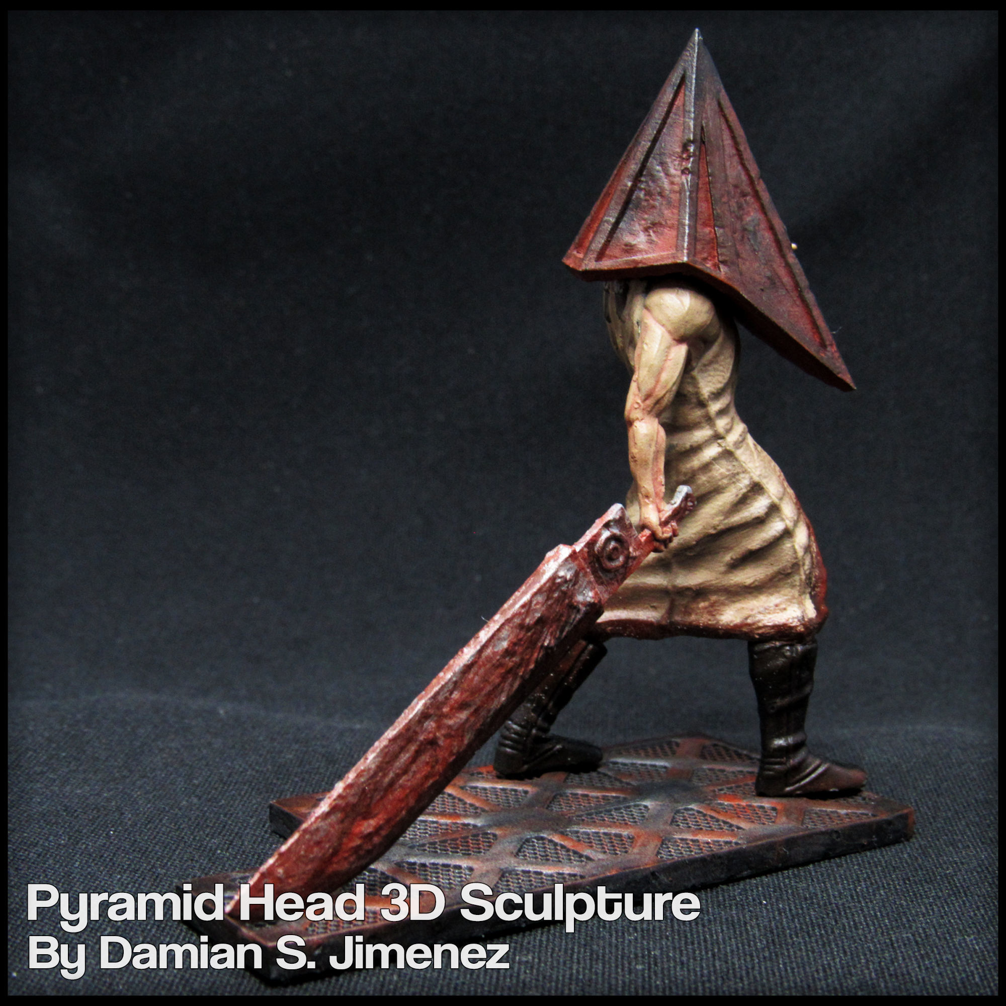 Pyramid Head Silent Hill Character Sculpture 3D print model_4