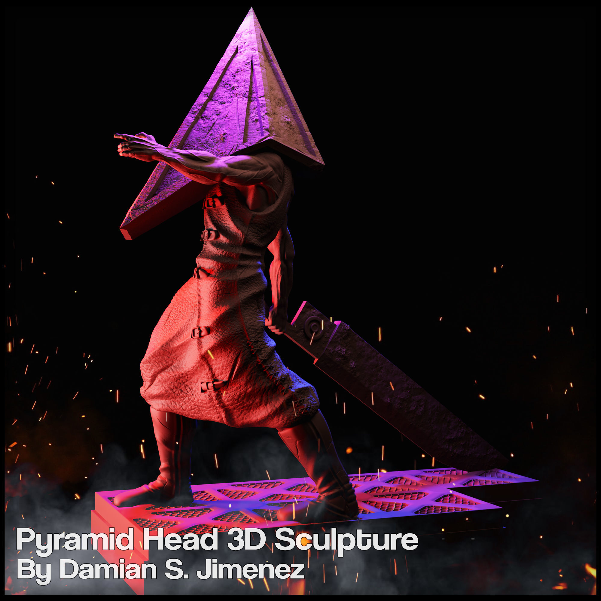 Pyramid Head Silent Hill Character Sculpture 3D print model_19