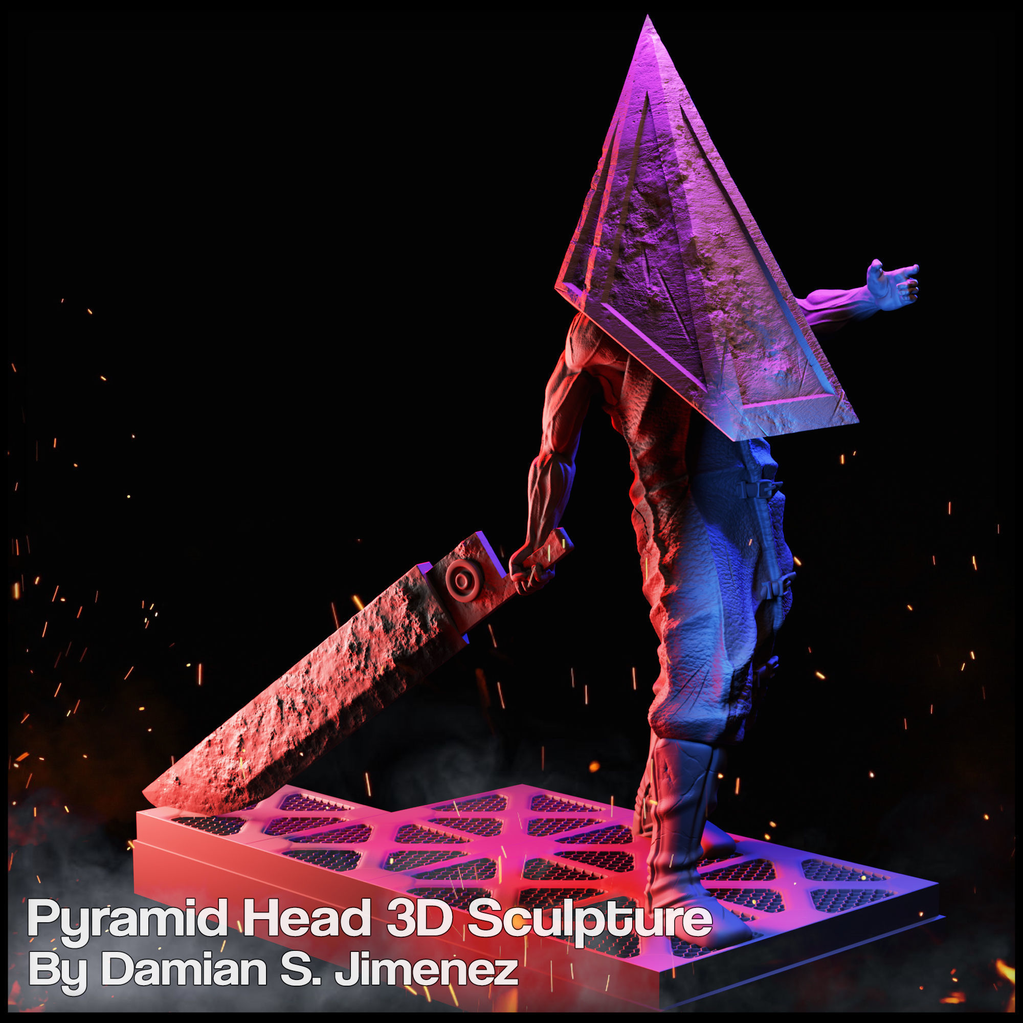 Pyramid Head Silent Hill Character Sculpture 3D print model_22