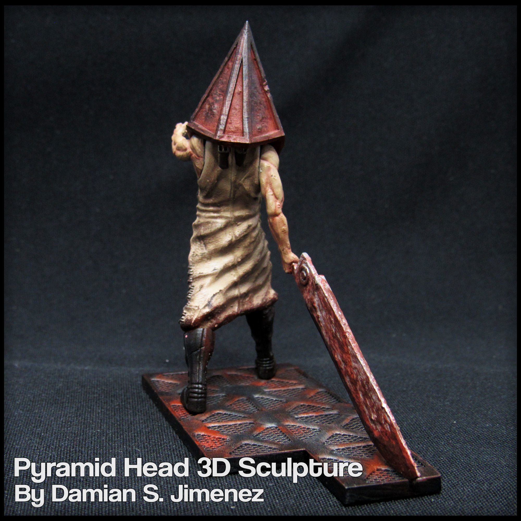 Pyramid Head Silent Hill Character Sculpture 3D print model_3