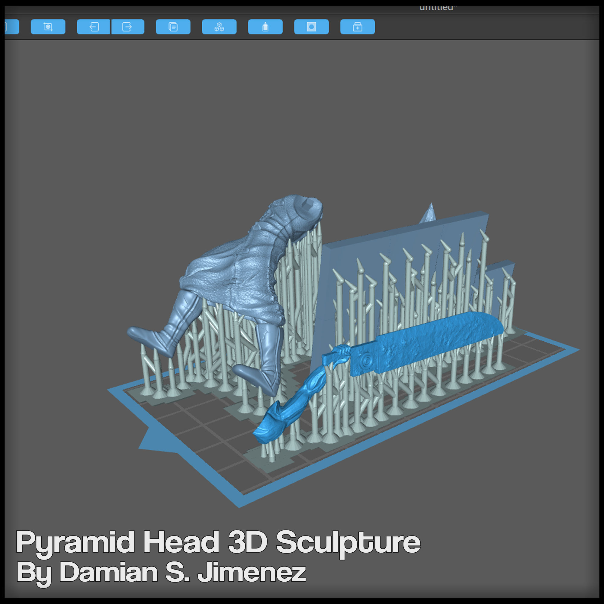 Pyramid Head Silent Hill Character Sculpture 3D print model_29