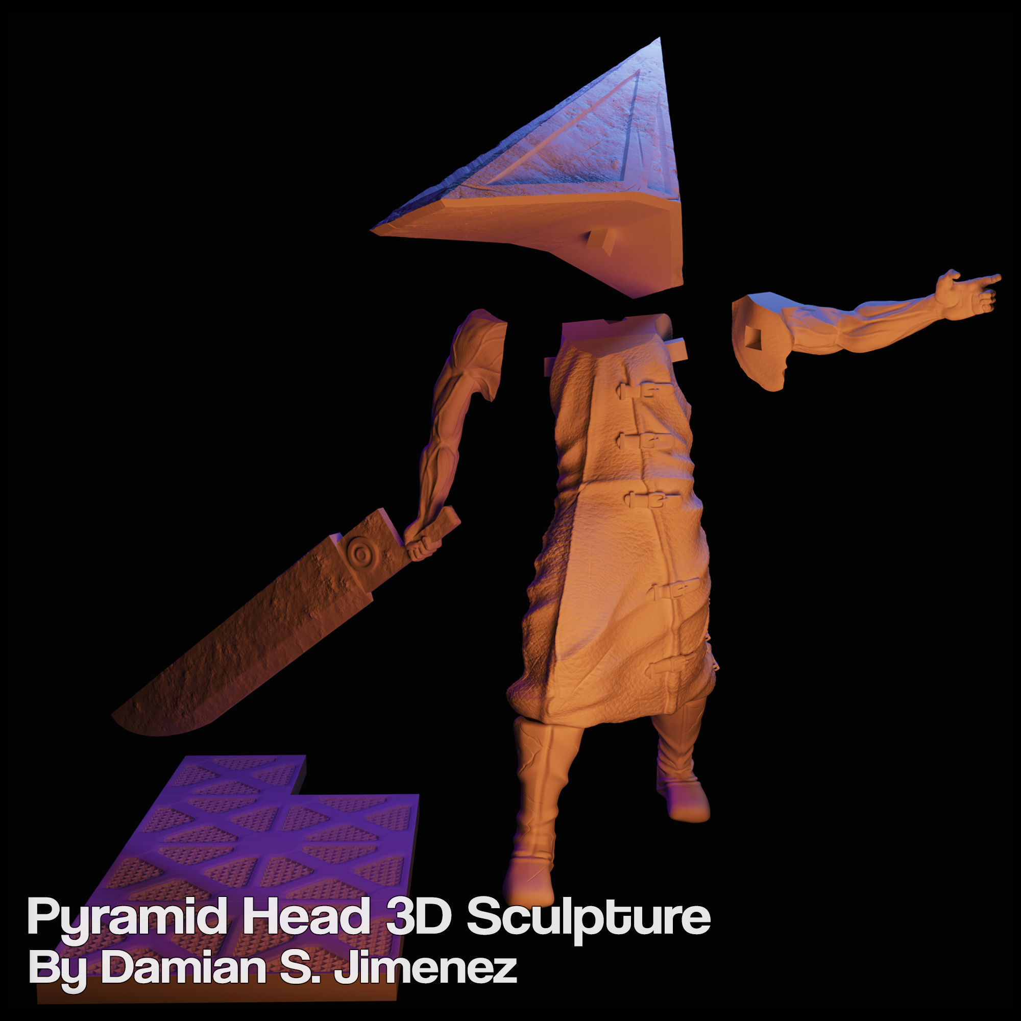 Pyramid Head Silent Hill Character Sculpture 3D print model_28