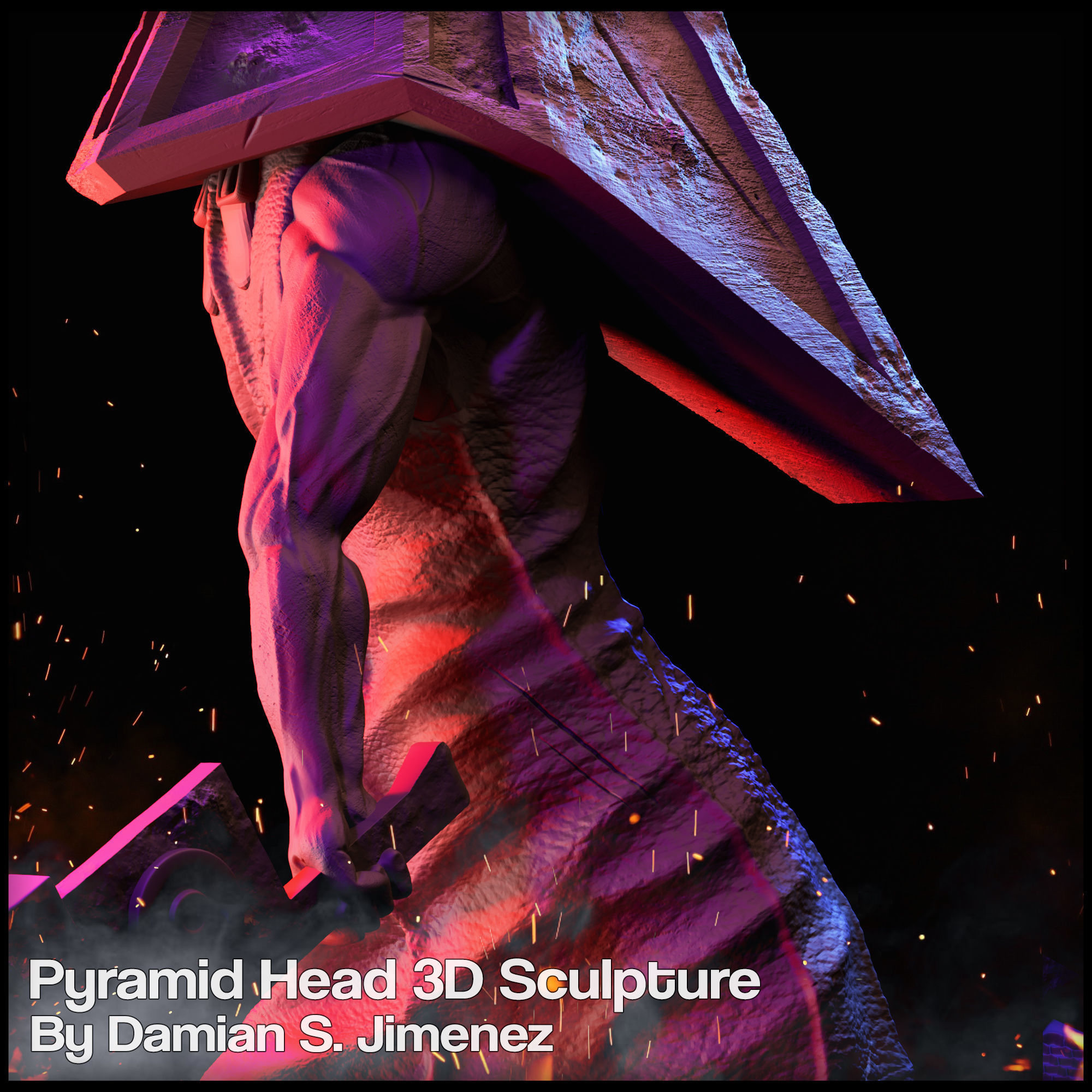 Pyramid Head Silent Hill Character Sculpture 3D print model_23