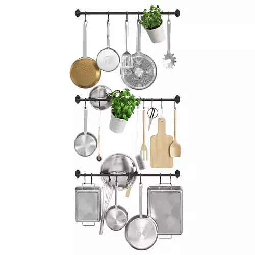 Cookware on the railing