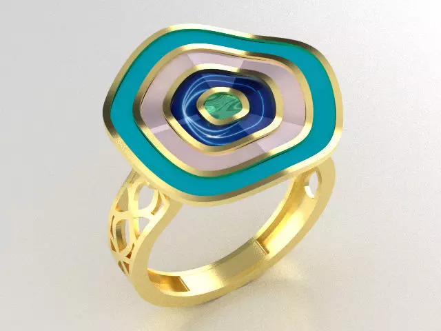 woman enamel ring r00091 3D print model