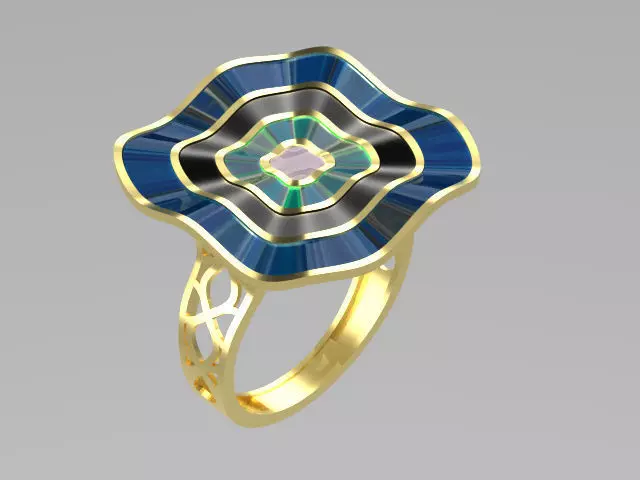 woman enamel ring r00092 3D print model