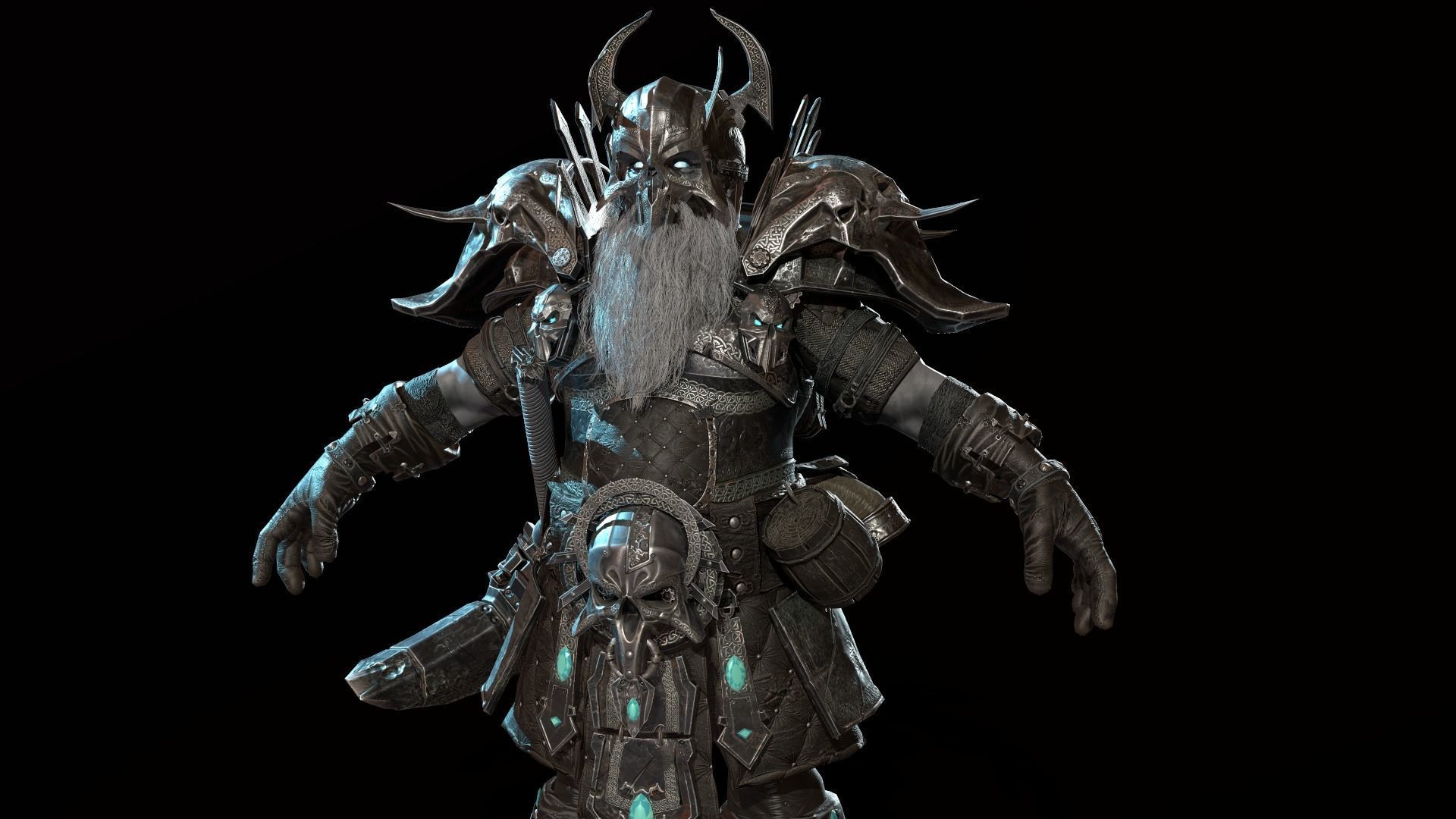 Dwarf Low Poly world of warcraft character Low-poly 3D model_42