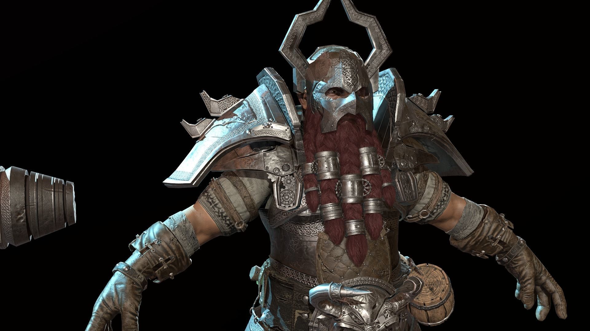 Dwarf Low Poly world of warcraft character Low-poly 3D model_30