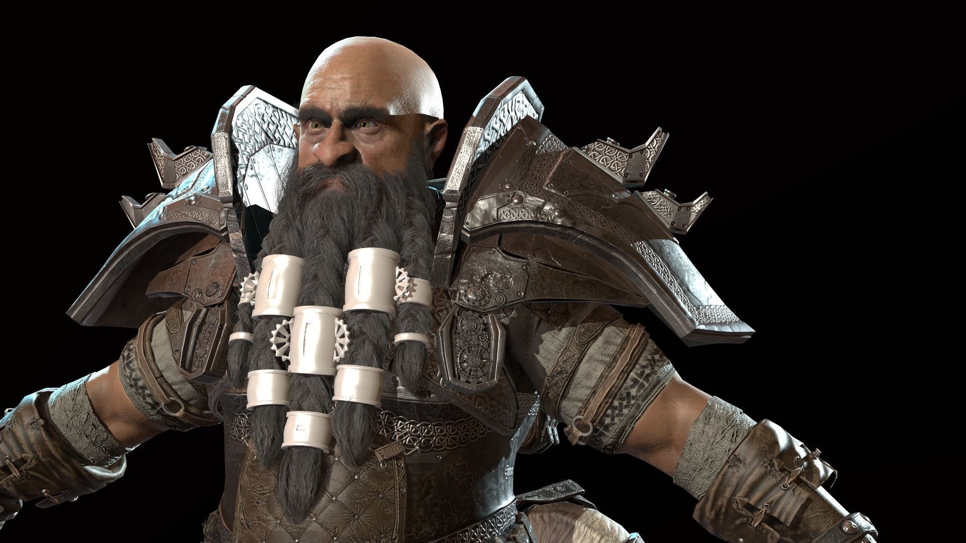 Dwarf Low Poly world of warcraft character Low-poly 3D model_9