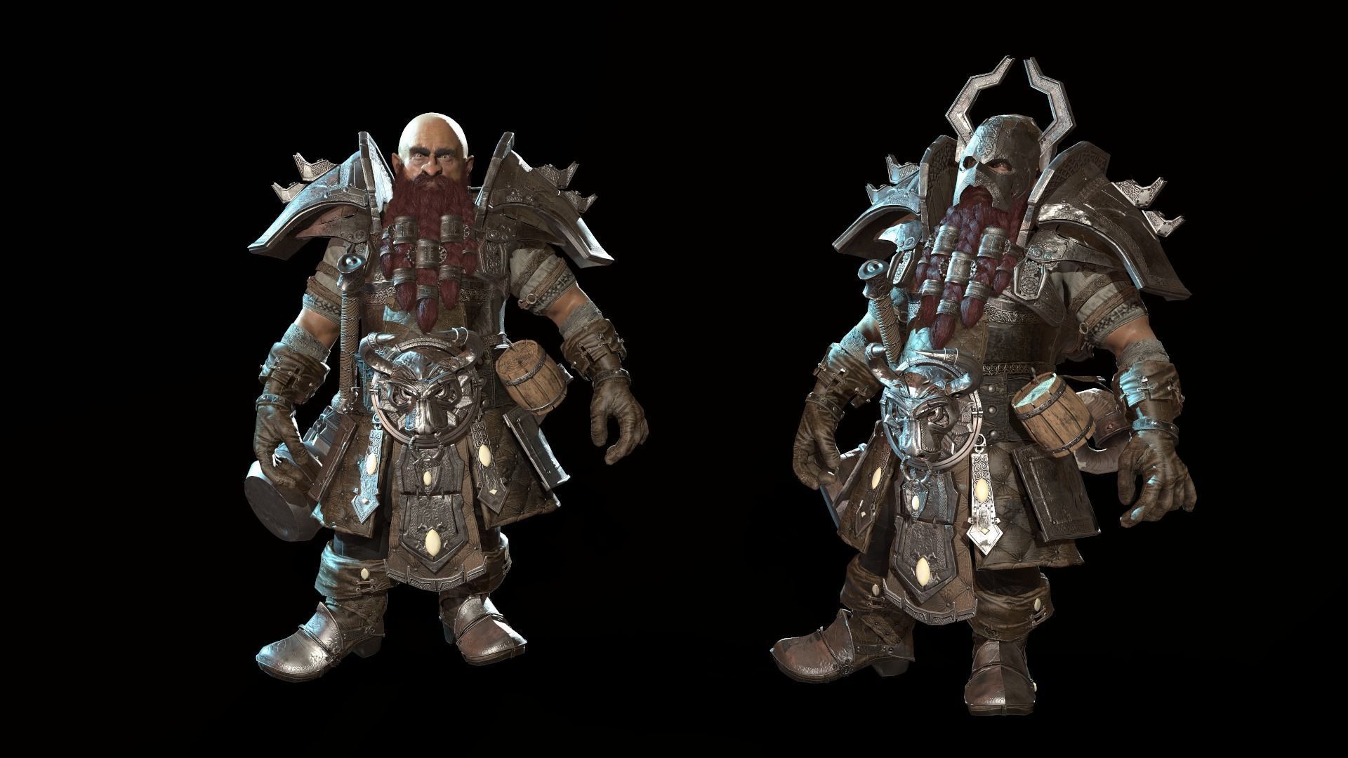 Dwarf Low Poly world of warcraft character Low-poly 3D model_40