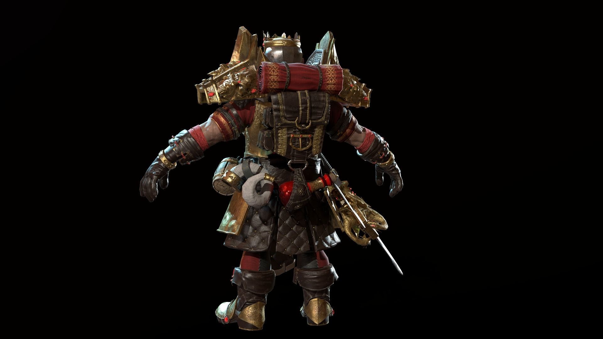 Dwarf Low Poly world of warcraft character Low-poly 3D model_39