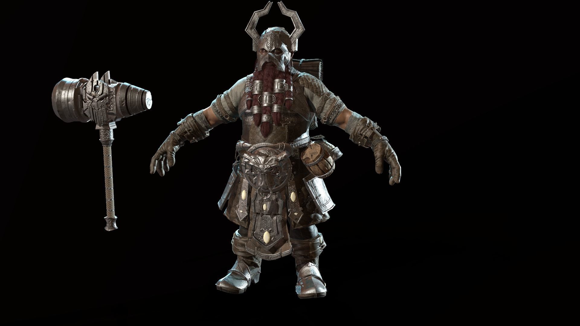 Dwarf Low Poly world of warcraft character Low-poly 3D model_50