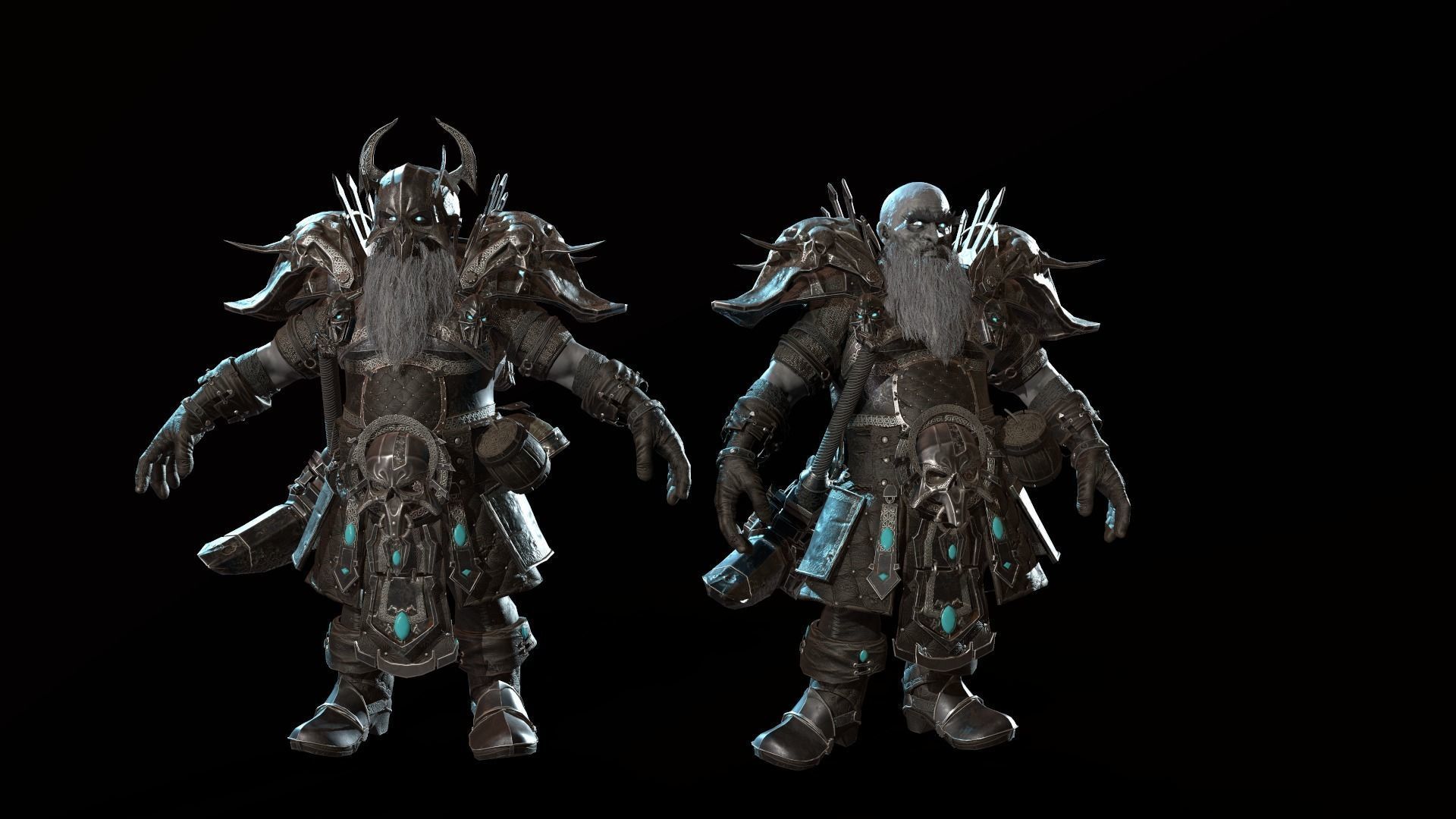 Dwarf Low Poly world of warcraft character Low-poly 3D model_17