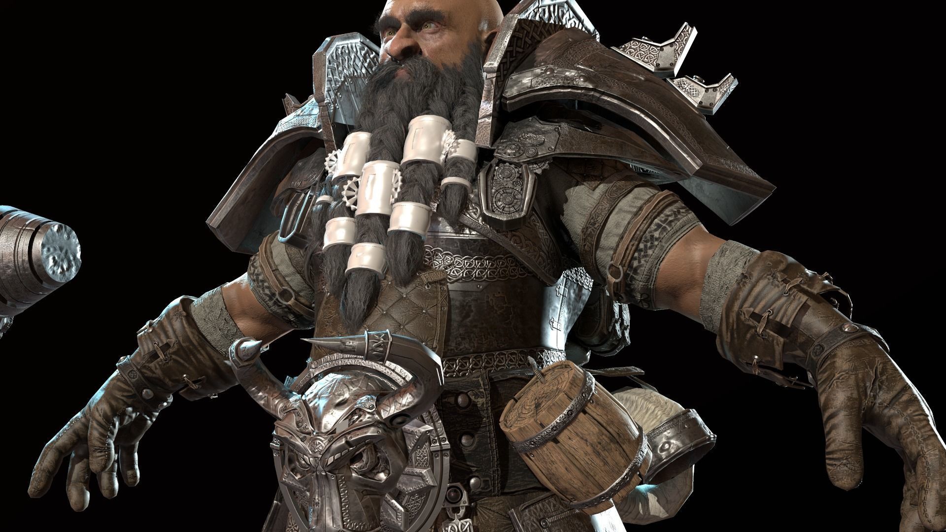 Dwarf Low Poly world of warcraft character Low-poly 3D model_14