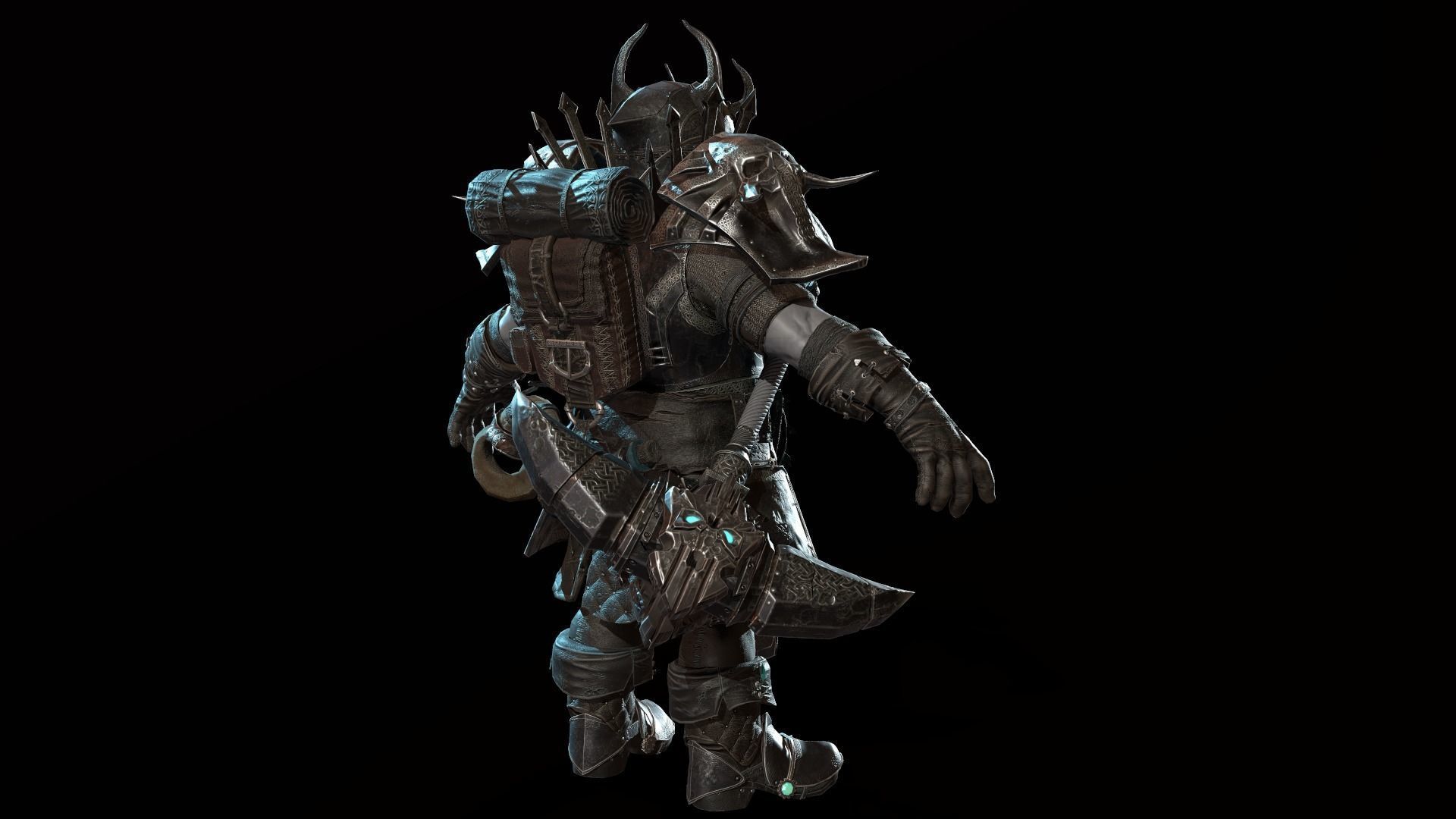 Dwarf Low Poly world of warcraft character Low-poly 3D model_47