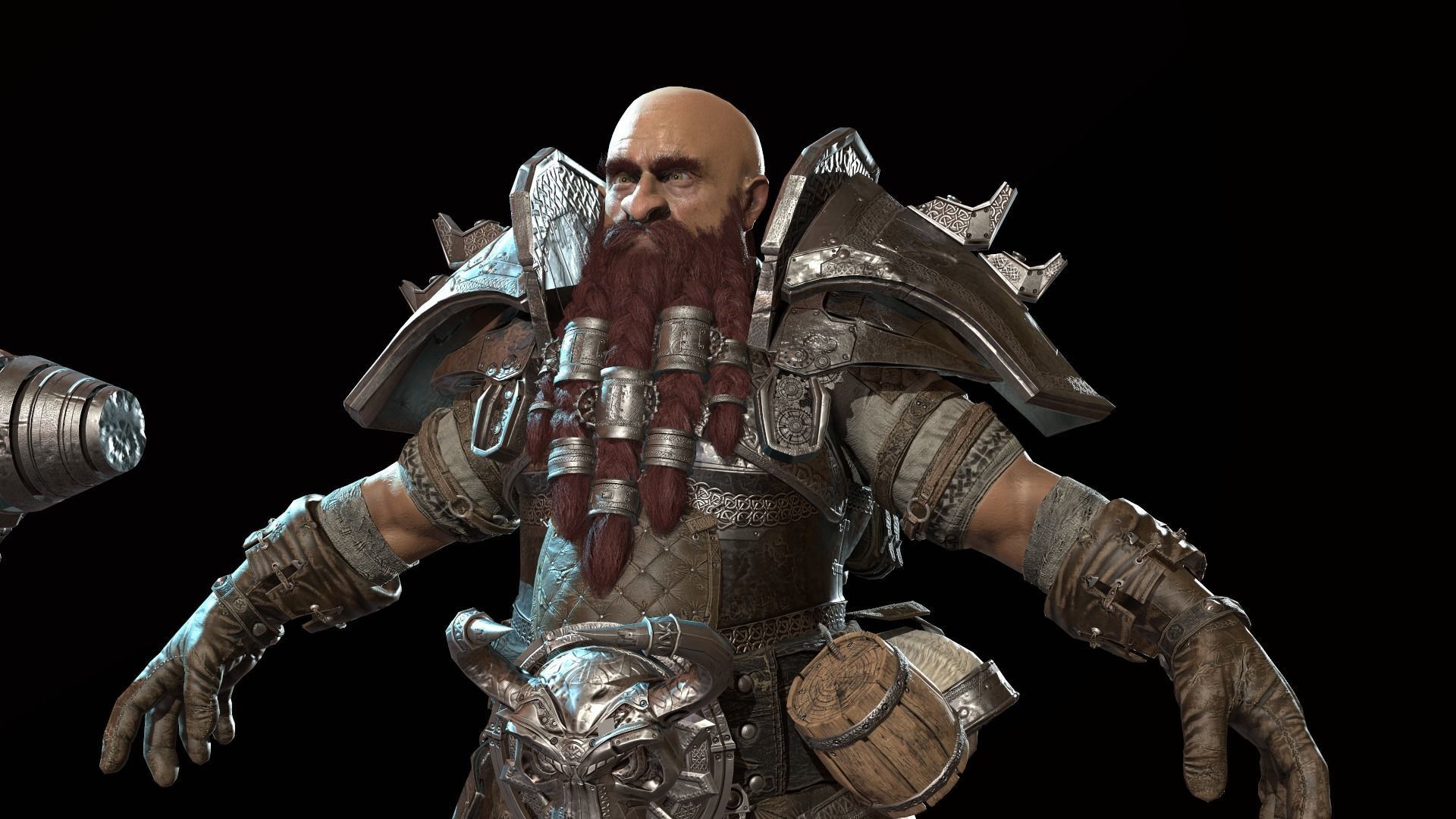 Dwarf Low Poly world of warcraft character Low-poly 3D model_25