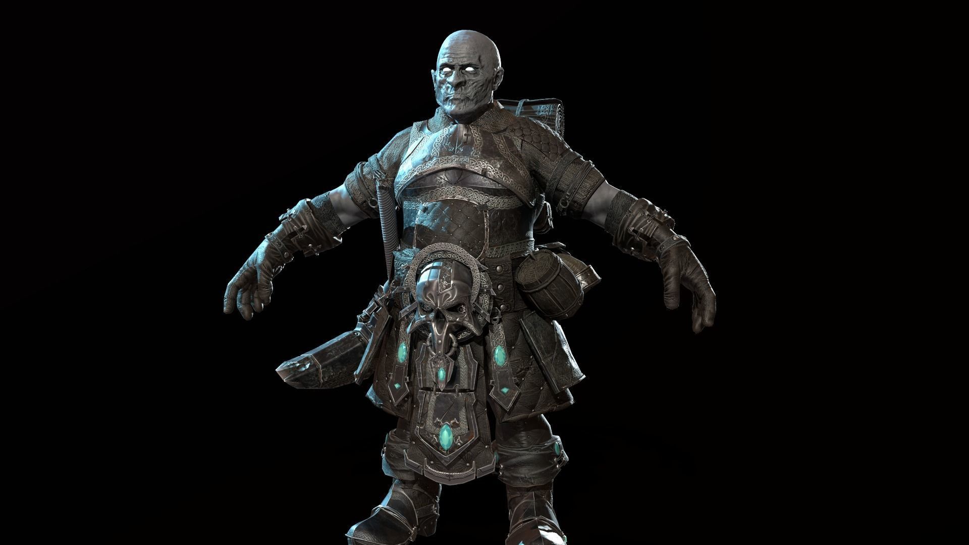 Dwarf Low Poly world of warcraft character Low-poly 3D model_44