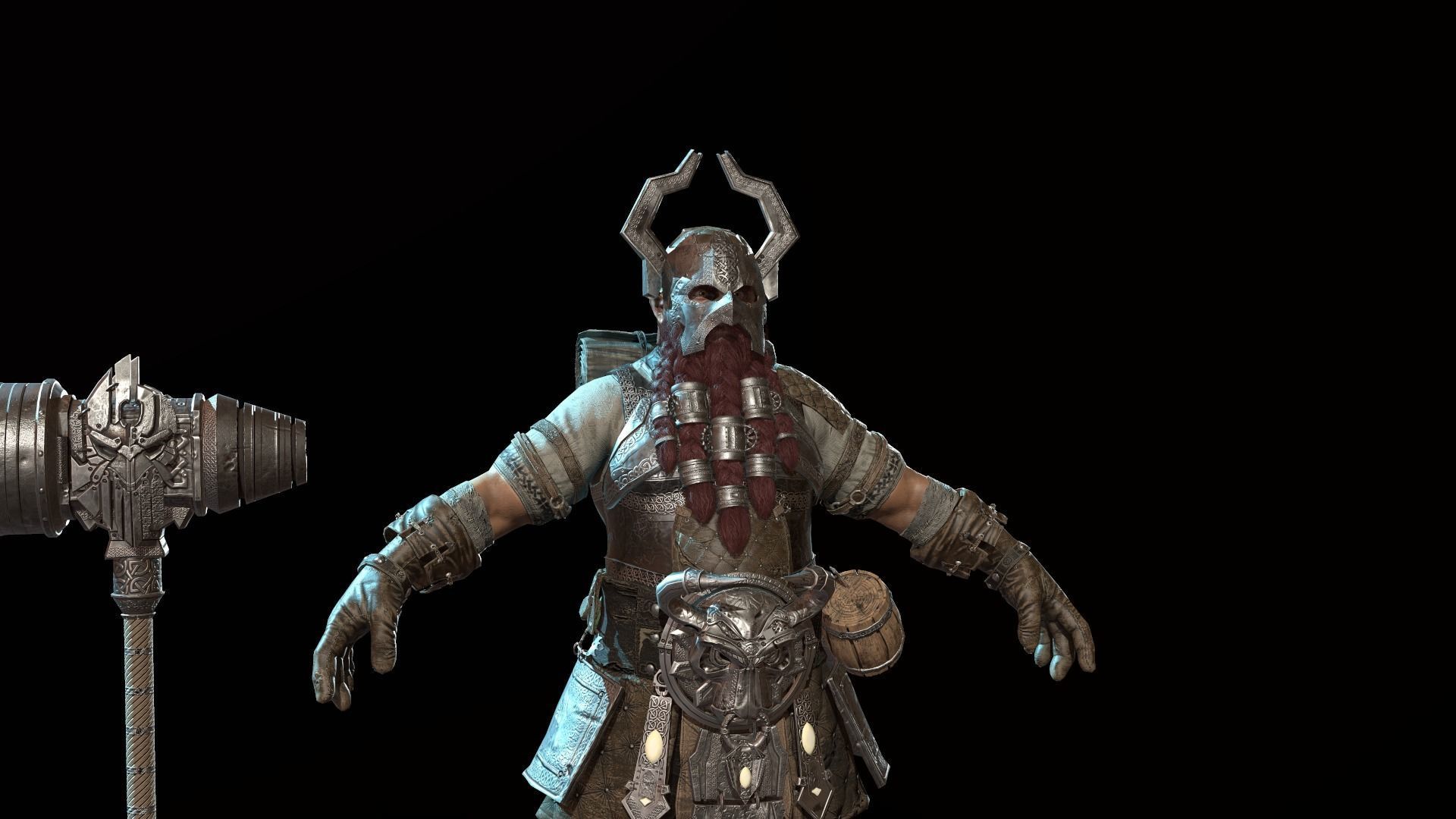 Dwarf Low Poly world of warcraft character Low-poly 3D model_32