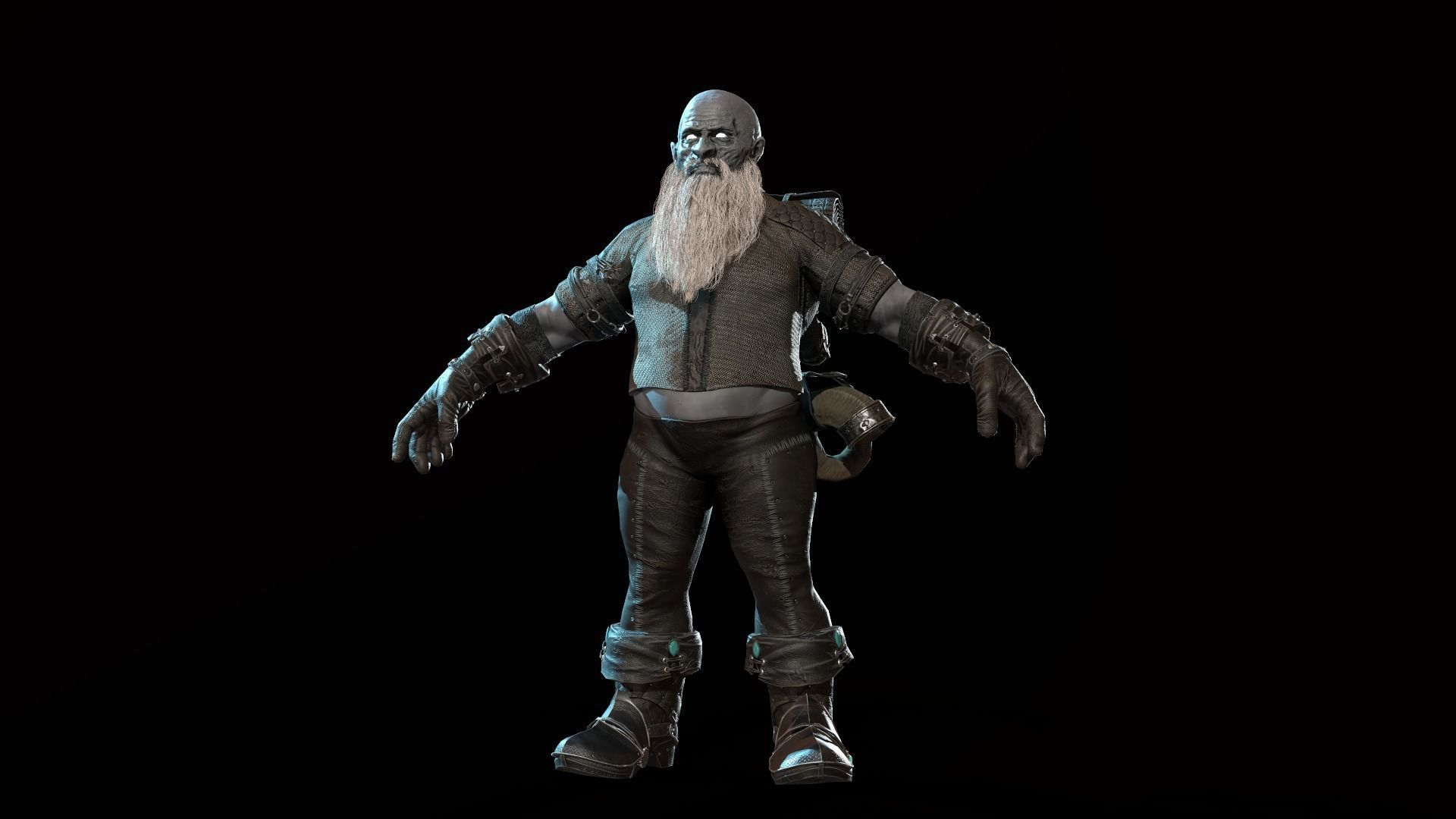 Dwarf Low Poly world of warcraft character Low-poly 3D model_46