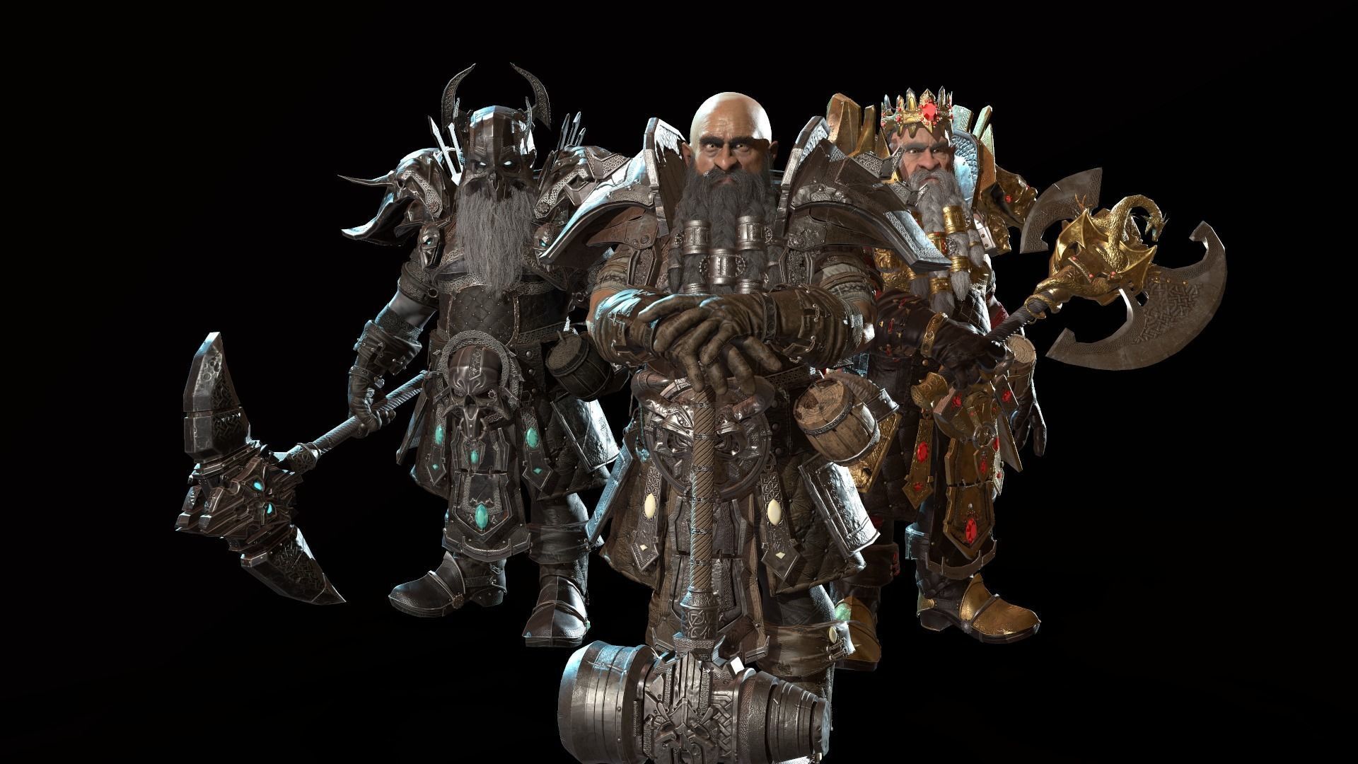 Dwarf Low Poly world of warcraft character Low-poly 3D model_59