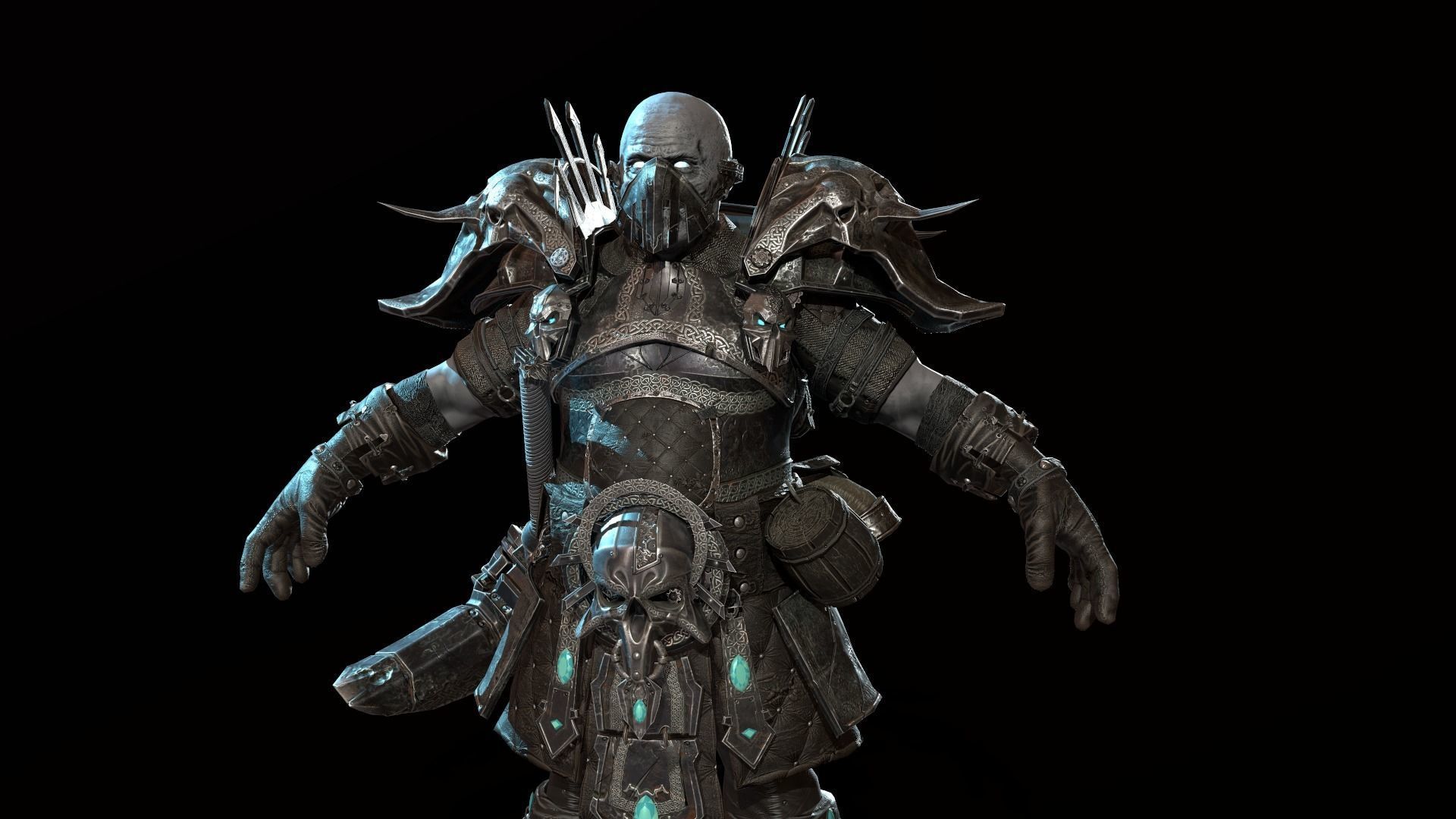 Dwarf Low Poly world of warcraft character Low-poly 3D model_43