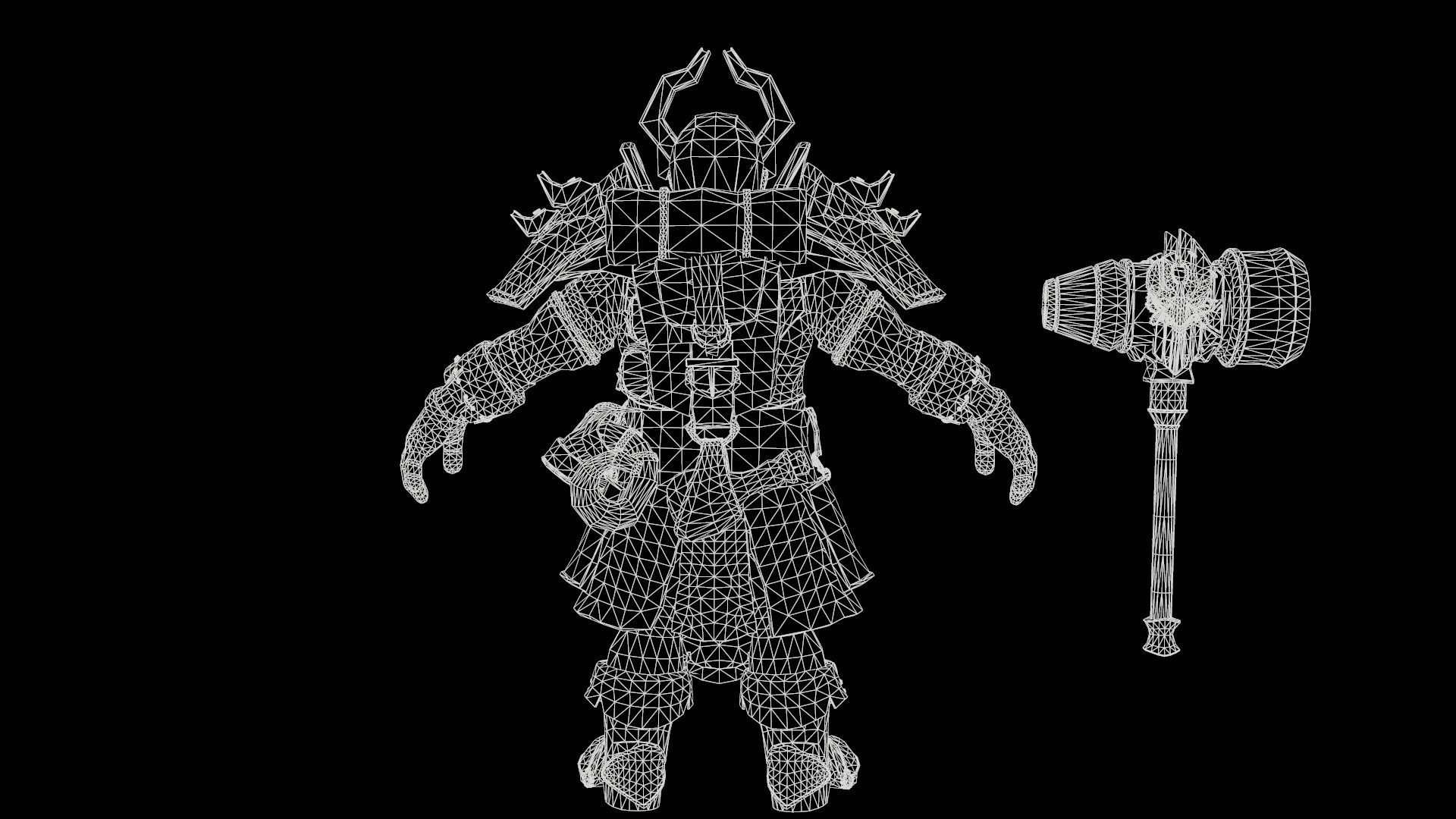 Dwarf Low Poly world of warcraft character Low-poly 3D model_52