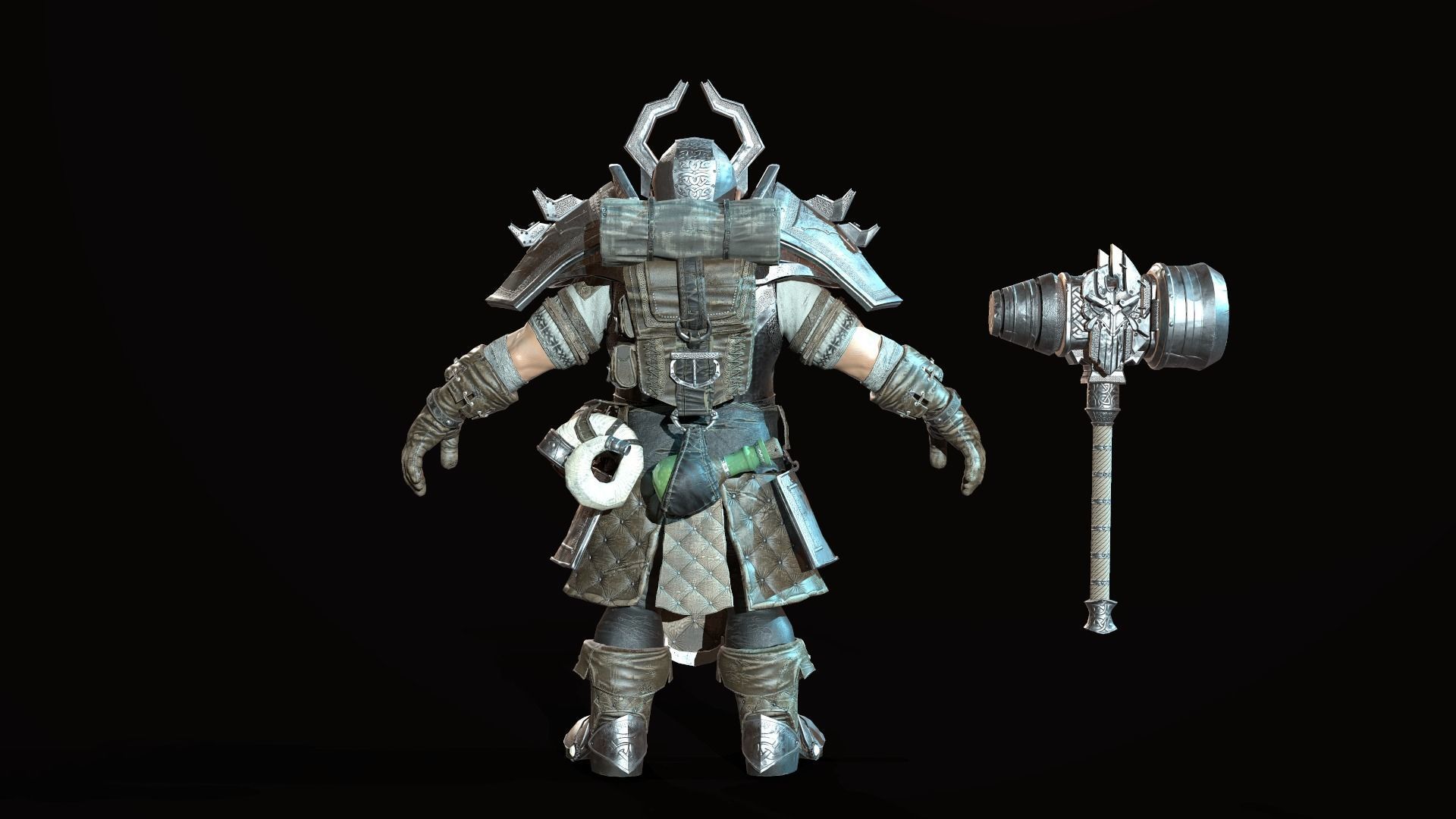 Dwarf Low Poly world of warcraft character Low-poly 3D model_56