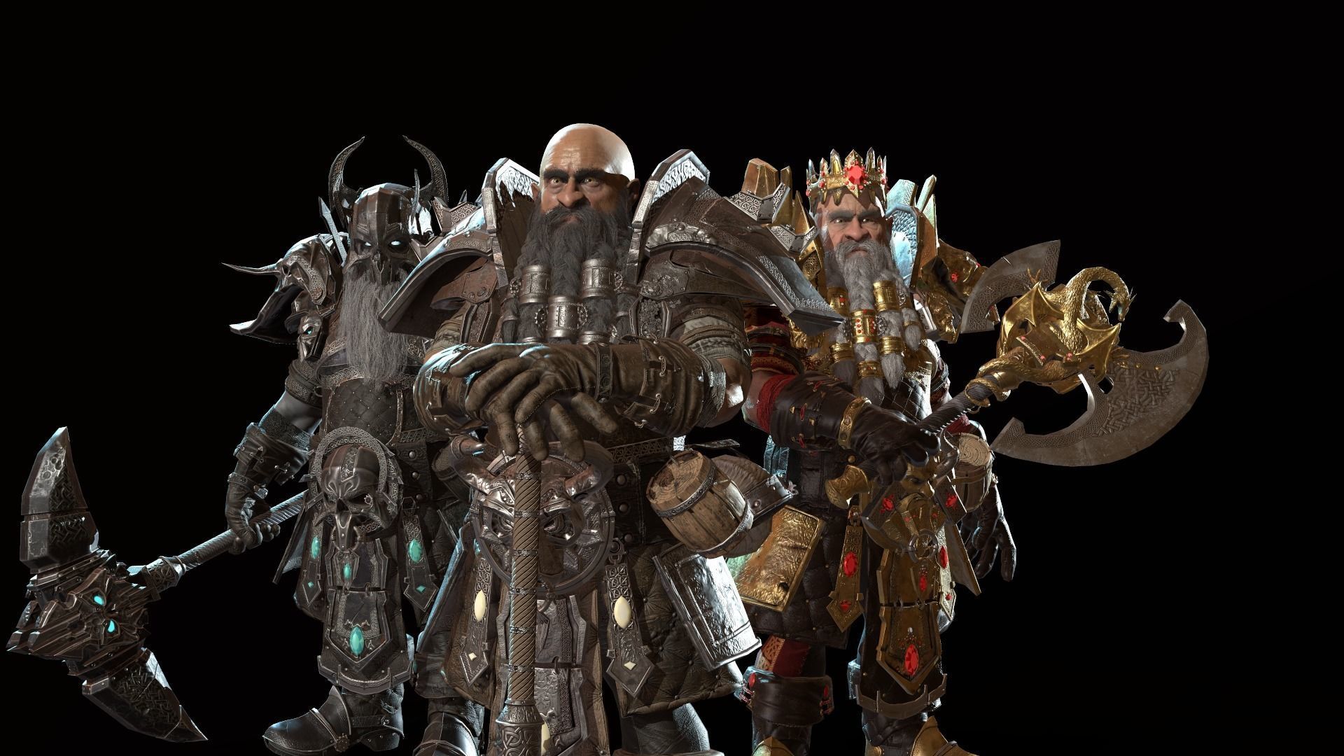 Dwarf Low Poly world of warcraft character Low-poly 3D model_3