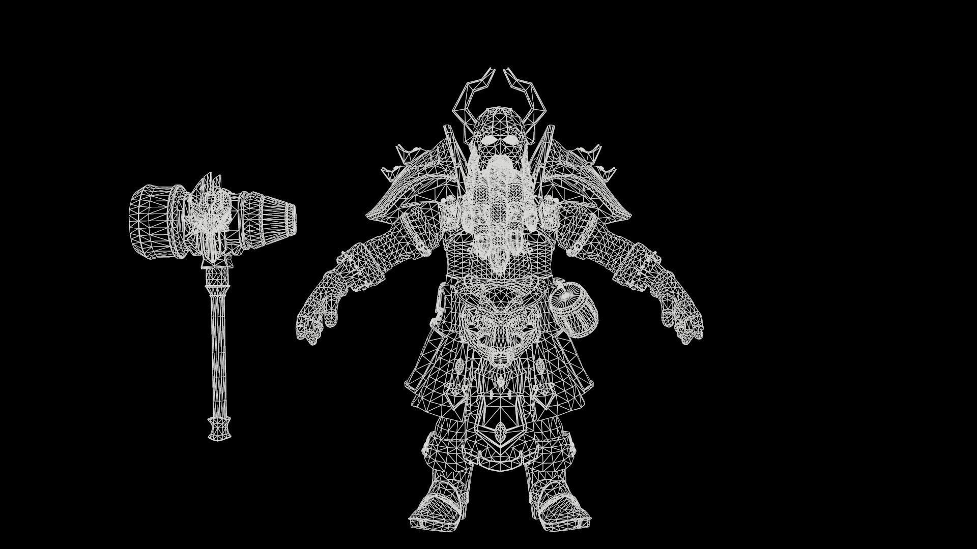 Dwarf Low Poly world of warcraft character Low-poly 3D model_53