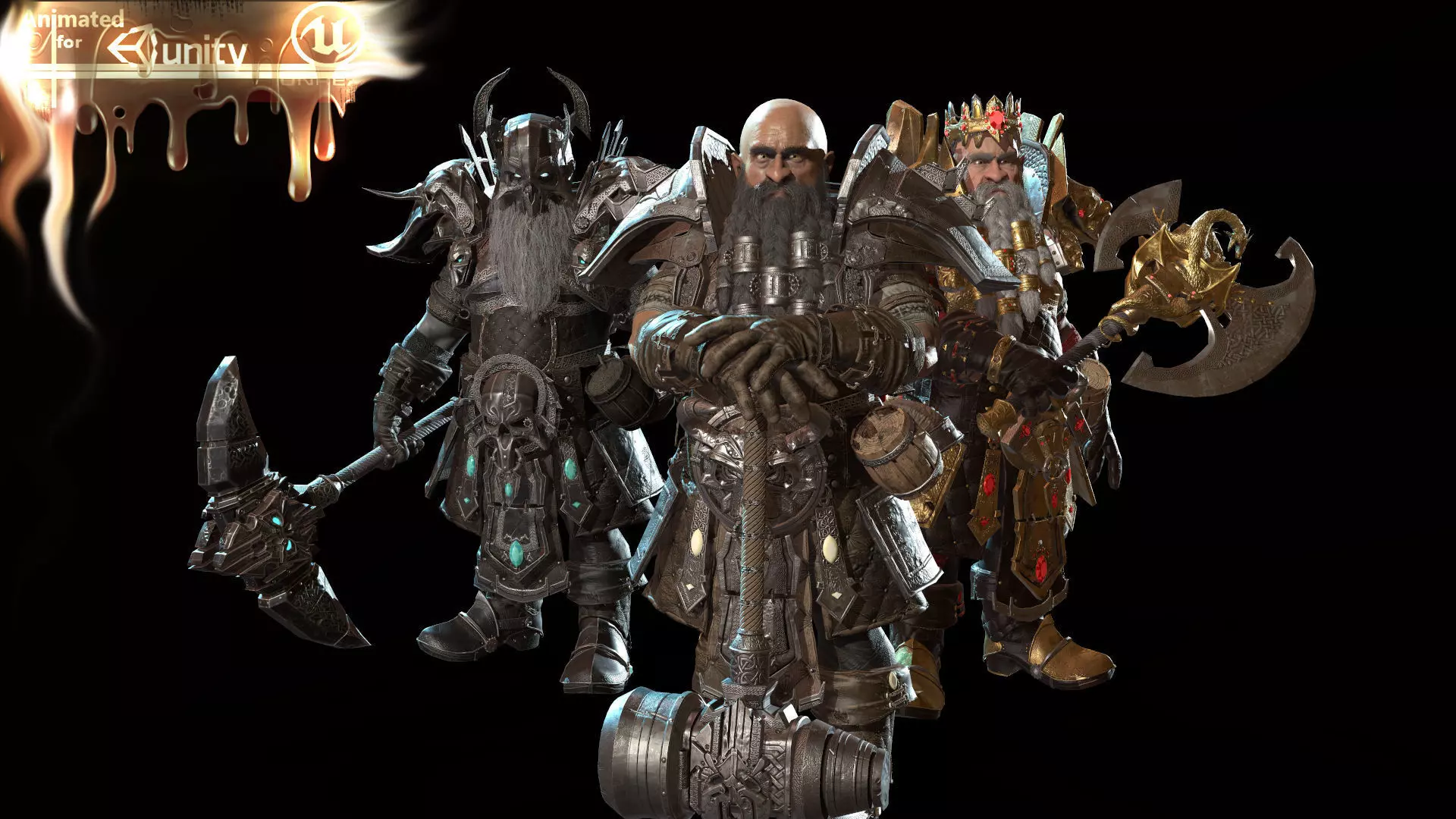 Dwarf Low Poly world of warcraft character Low-poly 3D model_0