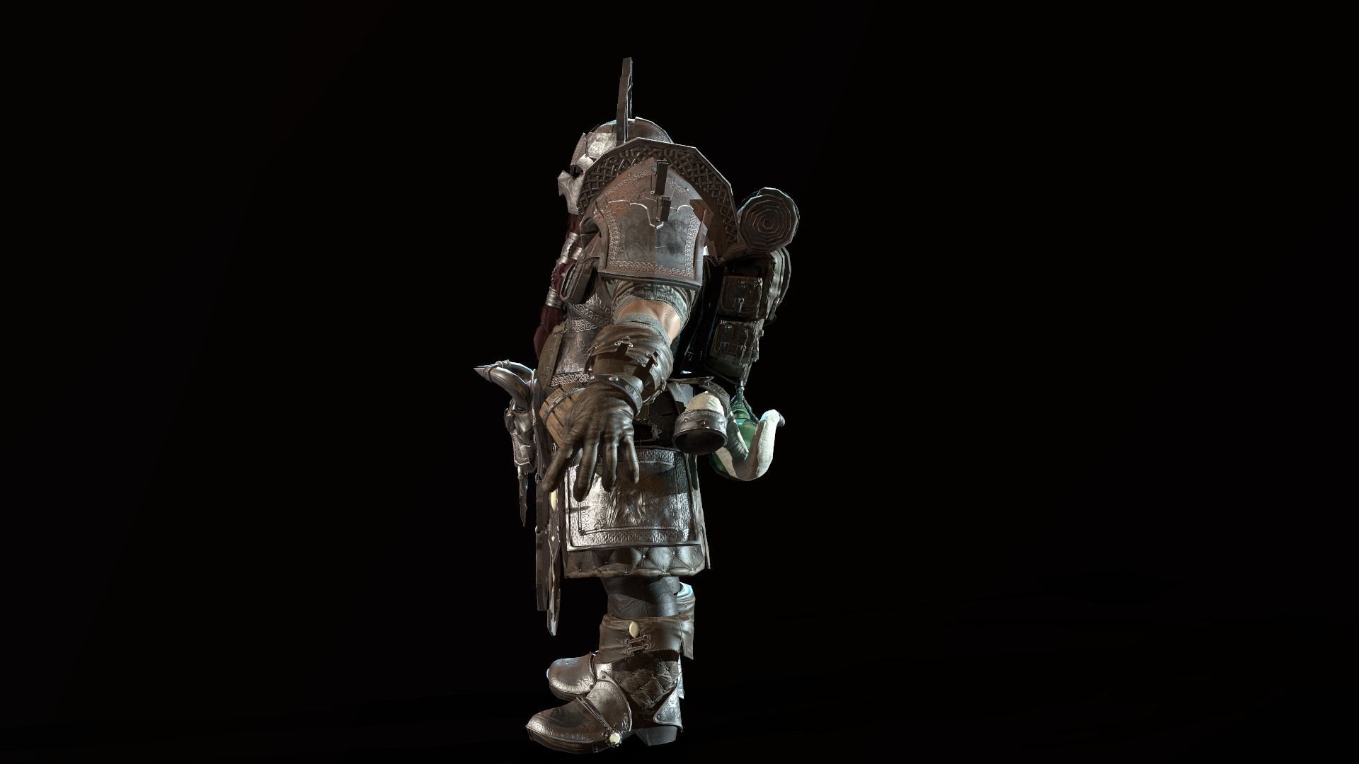 Dwarf Low Poly world of warcraft character Low-poly 3D model_55