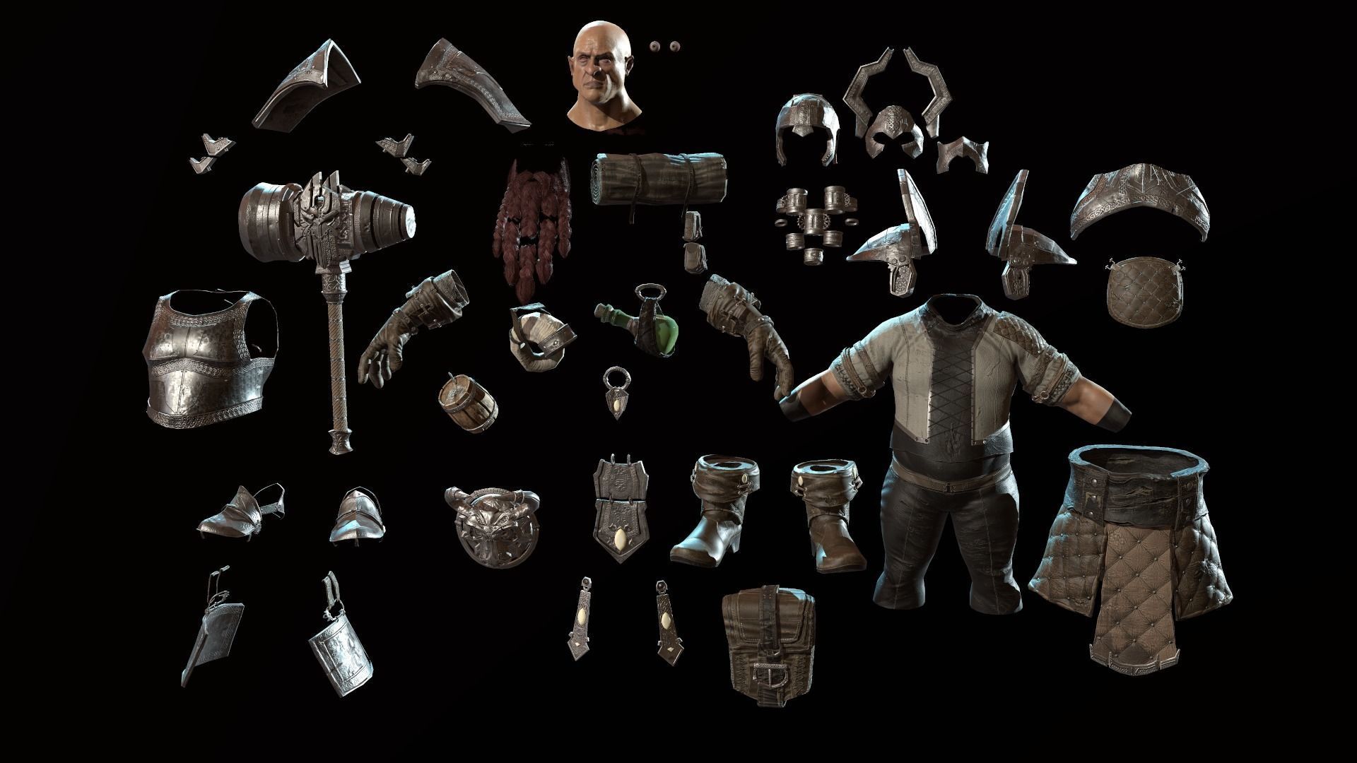 Dwarf Low Poly world of warcraft character Low-poly 3D model_51