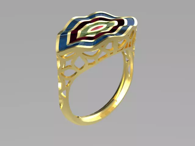 woman enamel ring r00093 3D print model