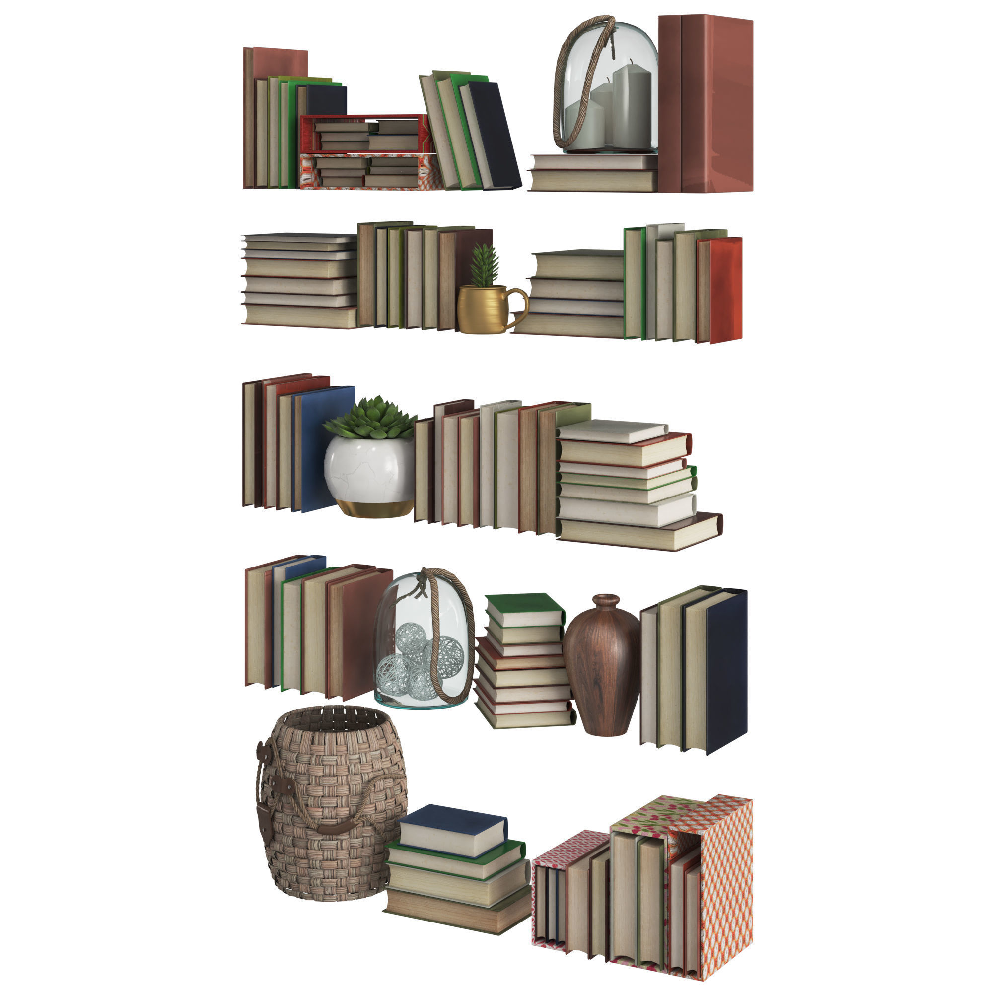 Retro Books 3D model_3