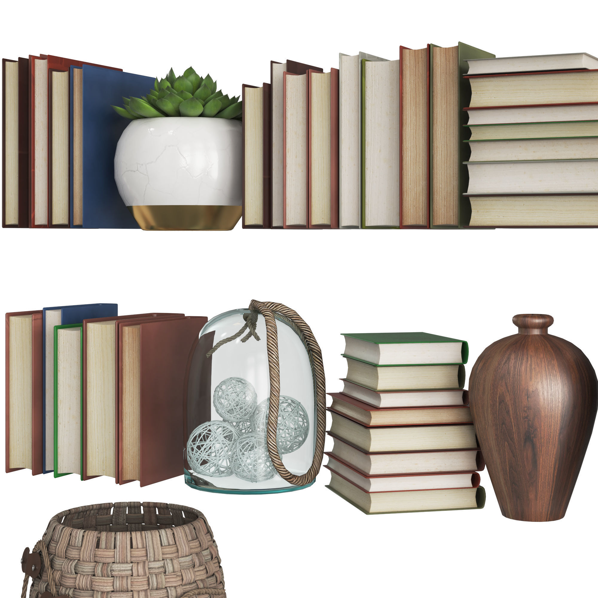 Retro Books 3D model_4