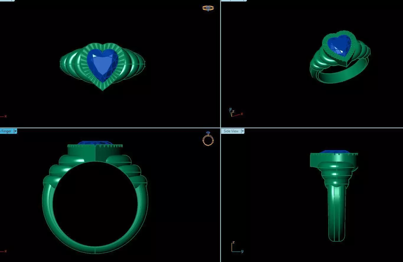 heart ring 3D print model_0
