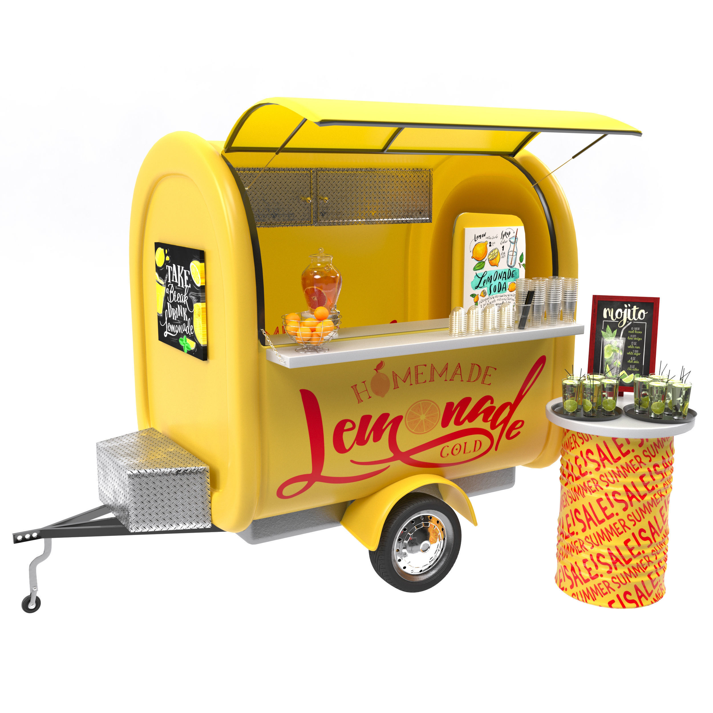 Lemonade truck 3D model_2